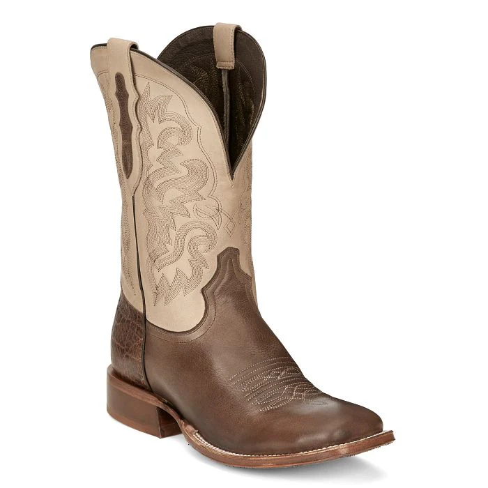 Men's Tony Lama JingleBob Dark Brown Square Toe Boots TL3021