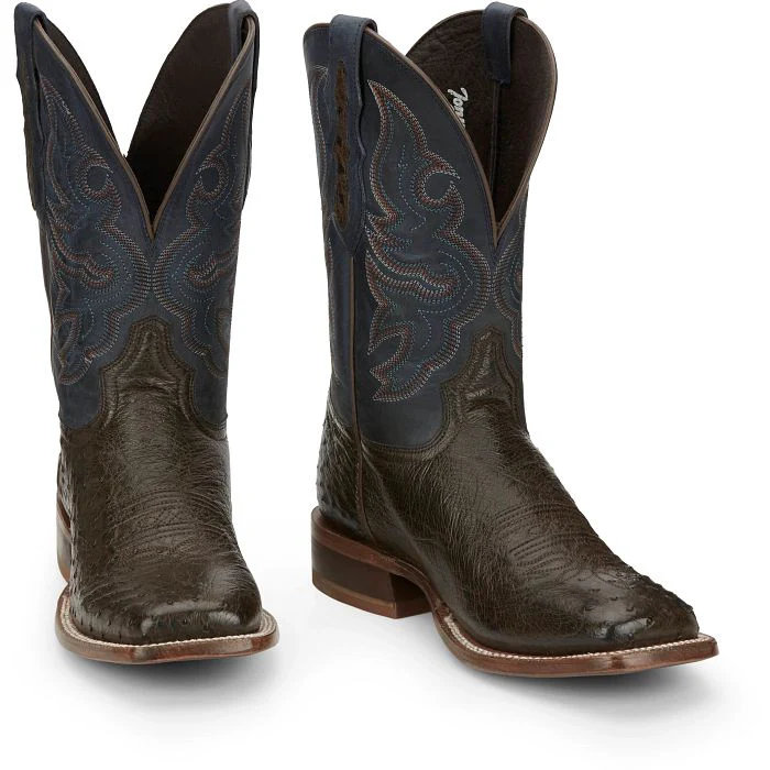 Men's Tony Lama Rancho Dark Brown Square Toe Boots TL5380 - Image 2