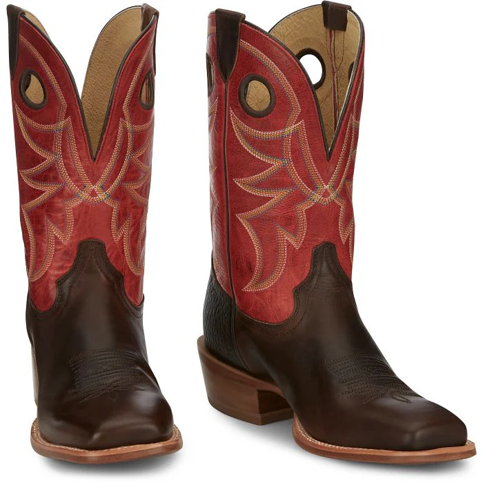 Men's Tony Lama Ronan Brown Square Toe Boots SA2010 - Image 2