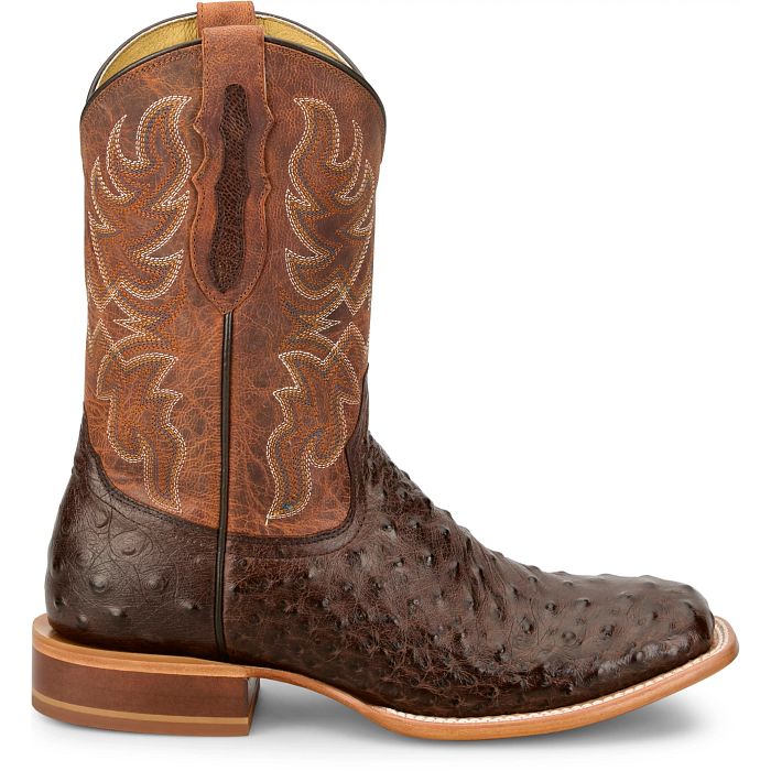 Men's Tony Lana Chocolate Blaine 11" Ostrich Square Toe Boot RN3572 - Image 3