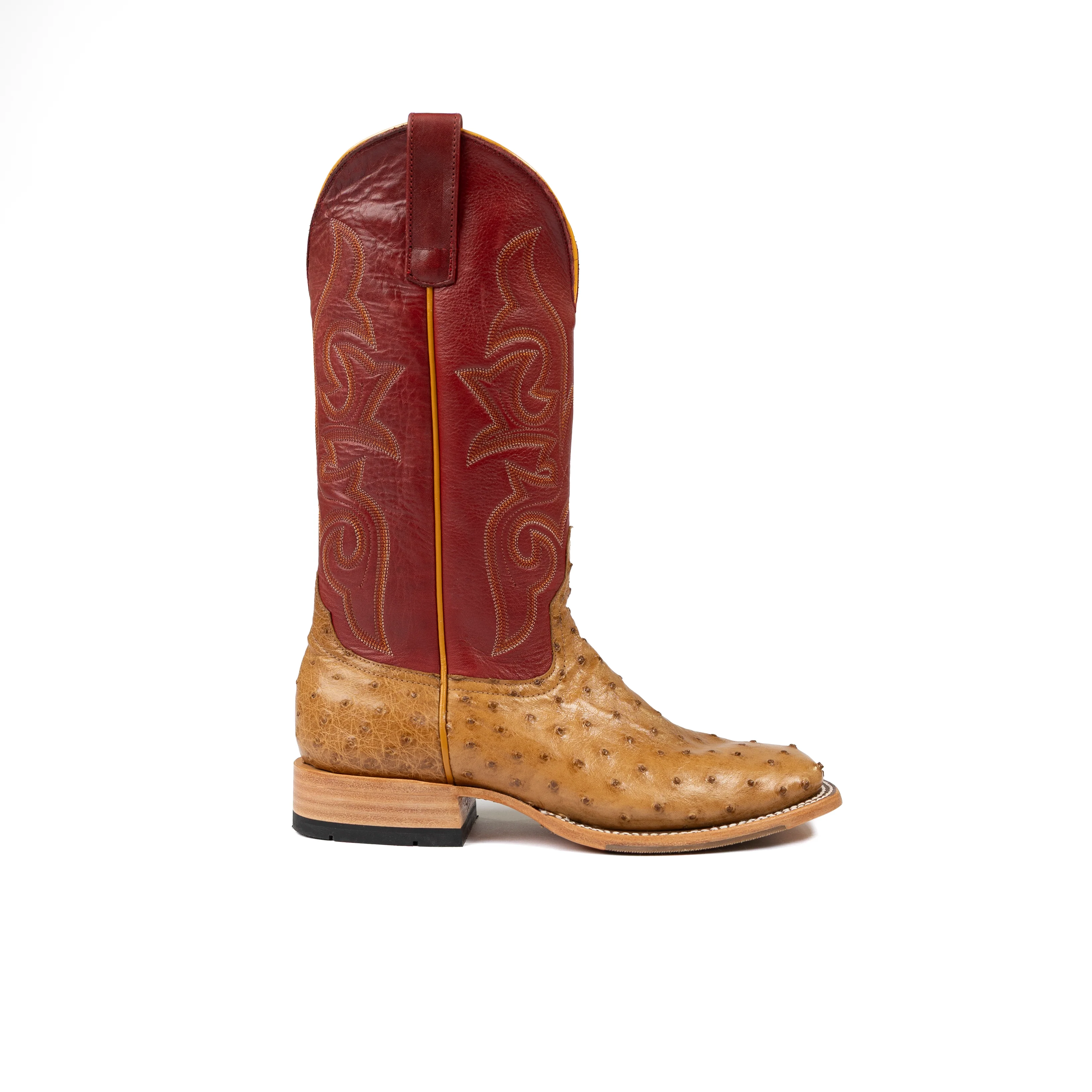 Horse Power Men's Antique Saddle Full Quill Ostrich Square Toe Boots HP8076 - Image 3