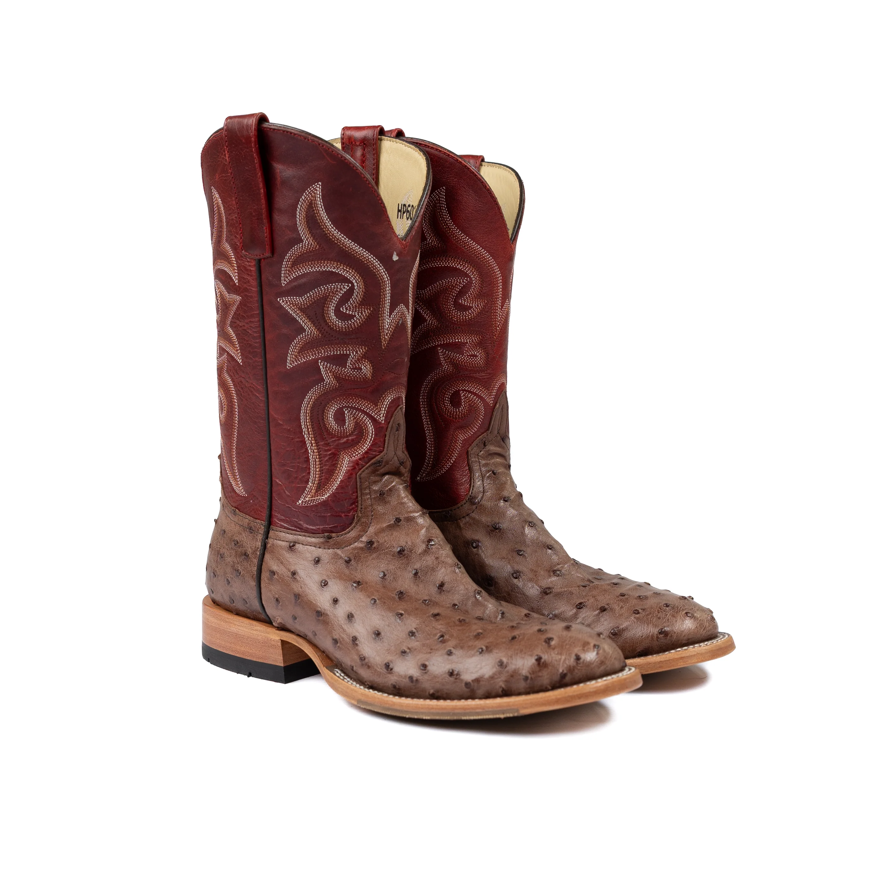 Men's Horse Power Top Hand Kango Tobacco Full Quill Ostrich Round Toe Boots HP6017 - Image 2