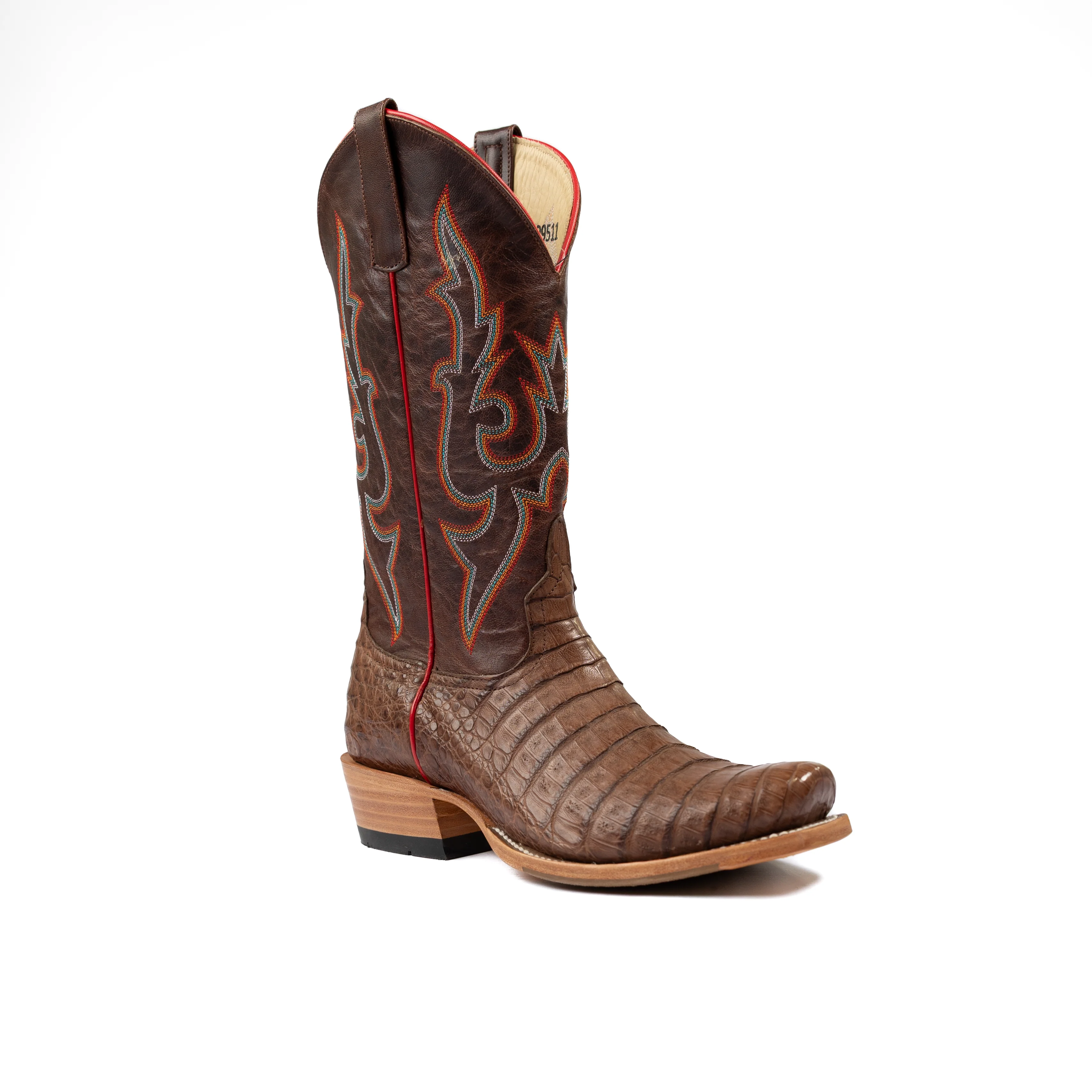 Men's Horse Power Top Hand Post Oak Caiman Belly Brown Cutter Toe Boots HP9511