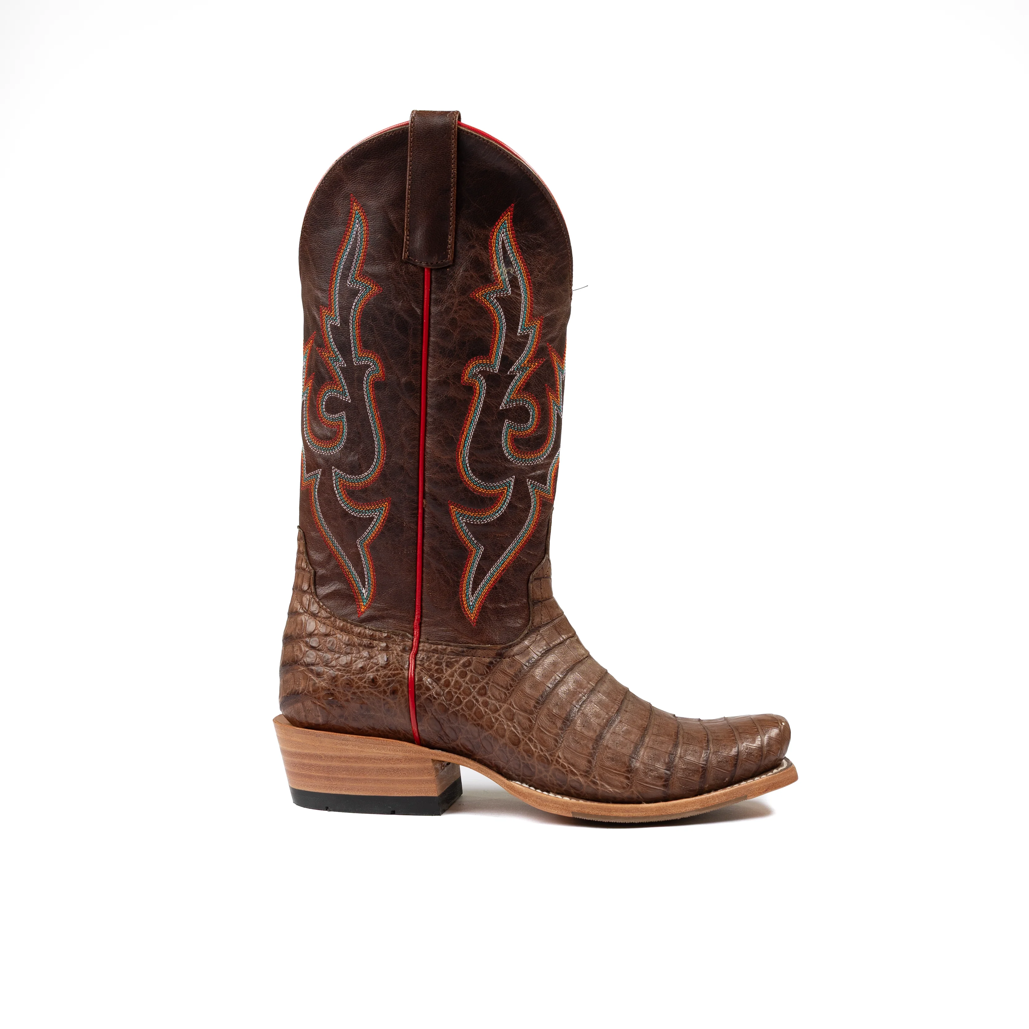 Men's Horse Power Top Hand Post Oak Caiman Belly Brown Cutter Toe Boots HP9511 - Image 3