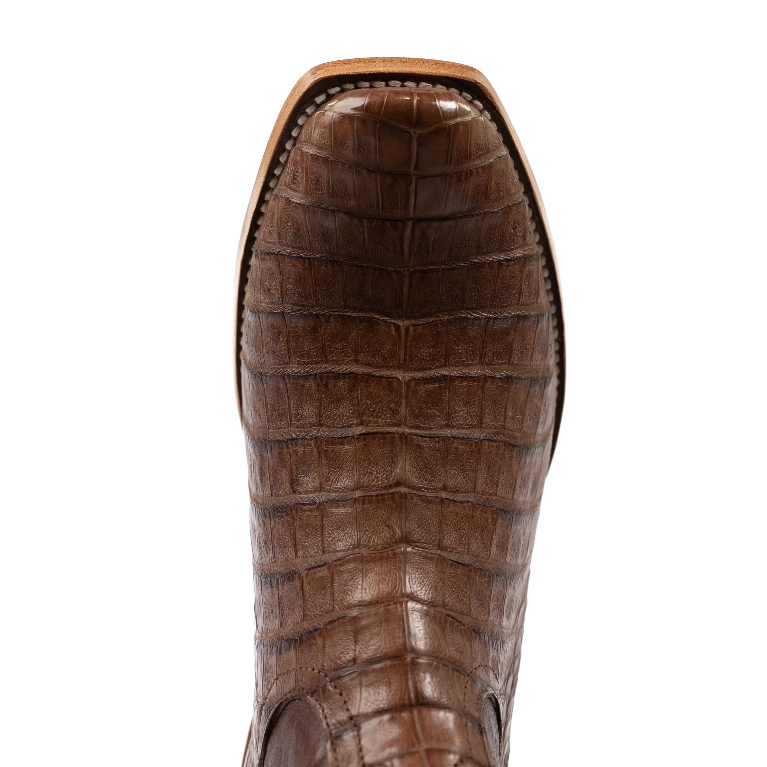 Men's Horse Power Top Hand Post Oak Caiman Belly Brown Cutter Toe Boots HP9511 - Image 4