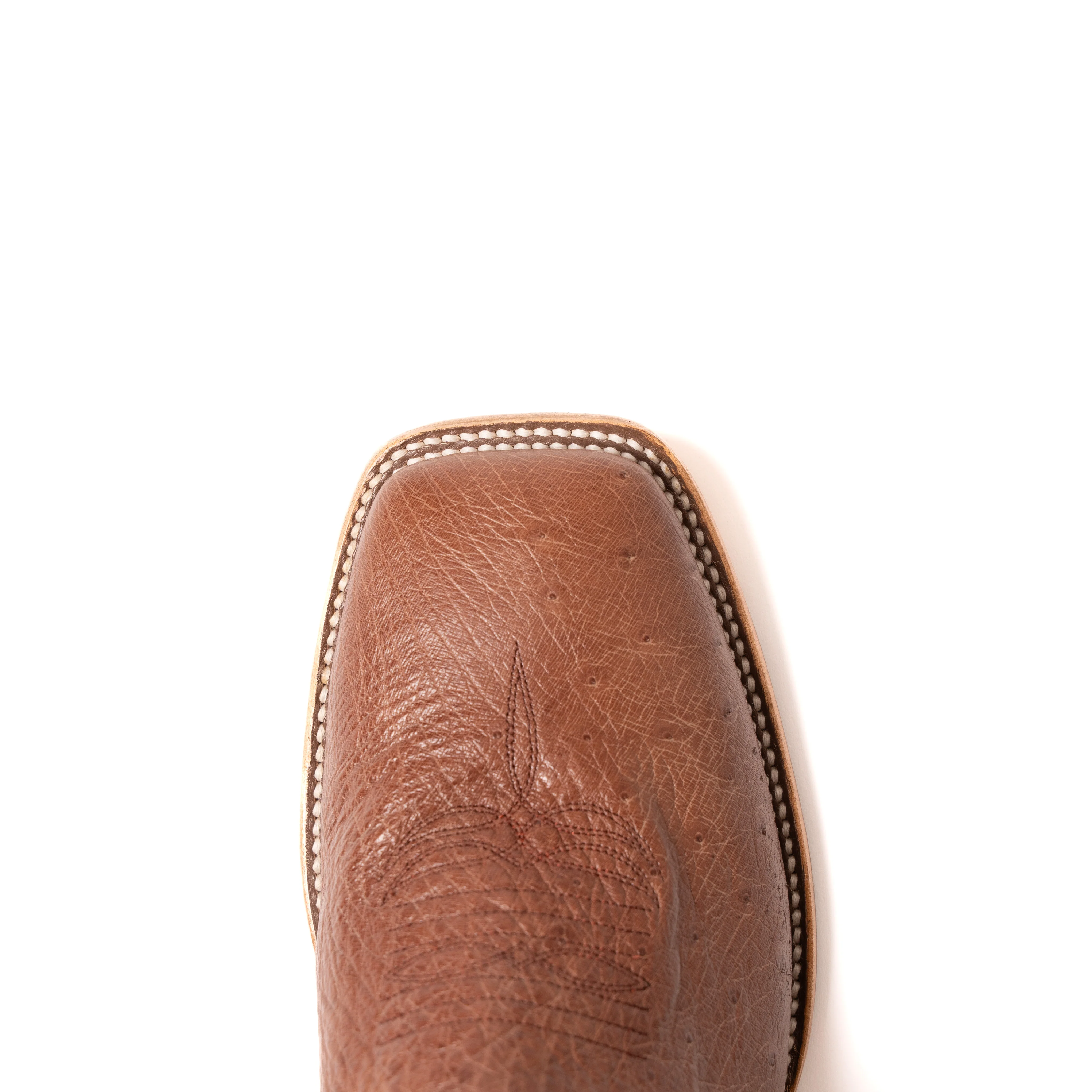 Men's Horse Power Top Hand Rum Brown Smooth Ostrich Square Toe Boots HP8074 - Image 5
