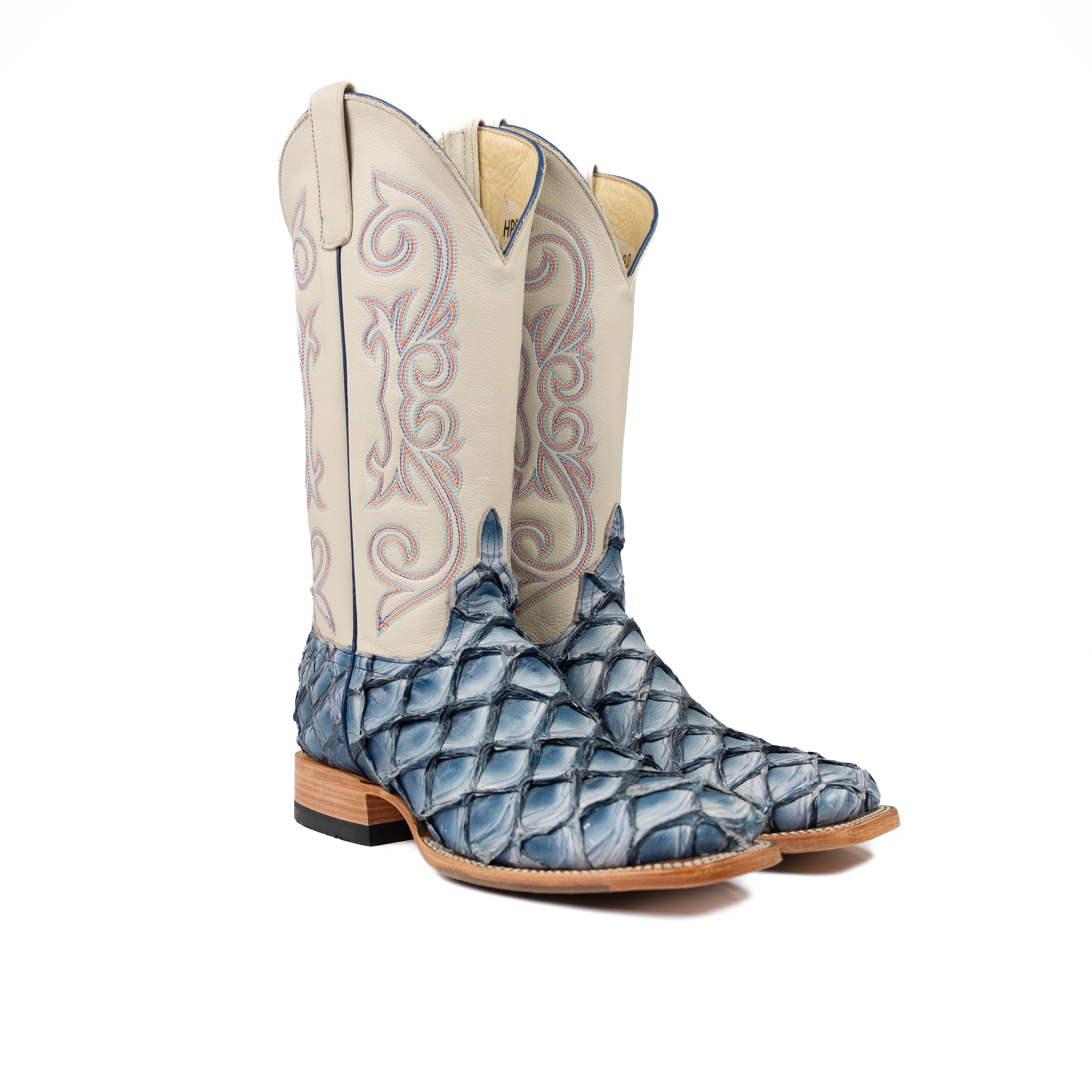 Men's Horse Power Top Hand Sky Blue Big Bass Square Toe Boots HP8070 - Image 2
