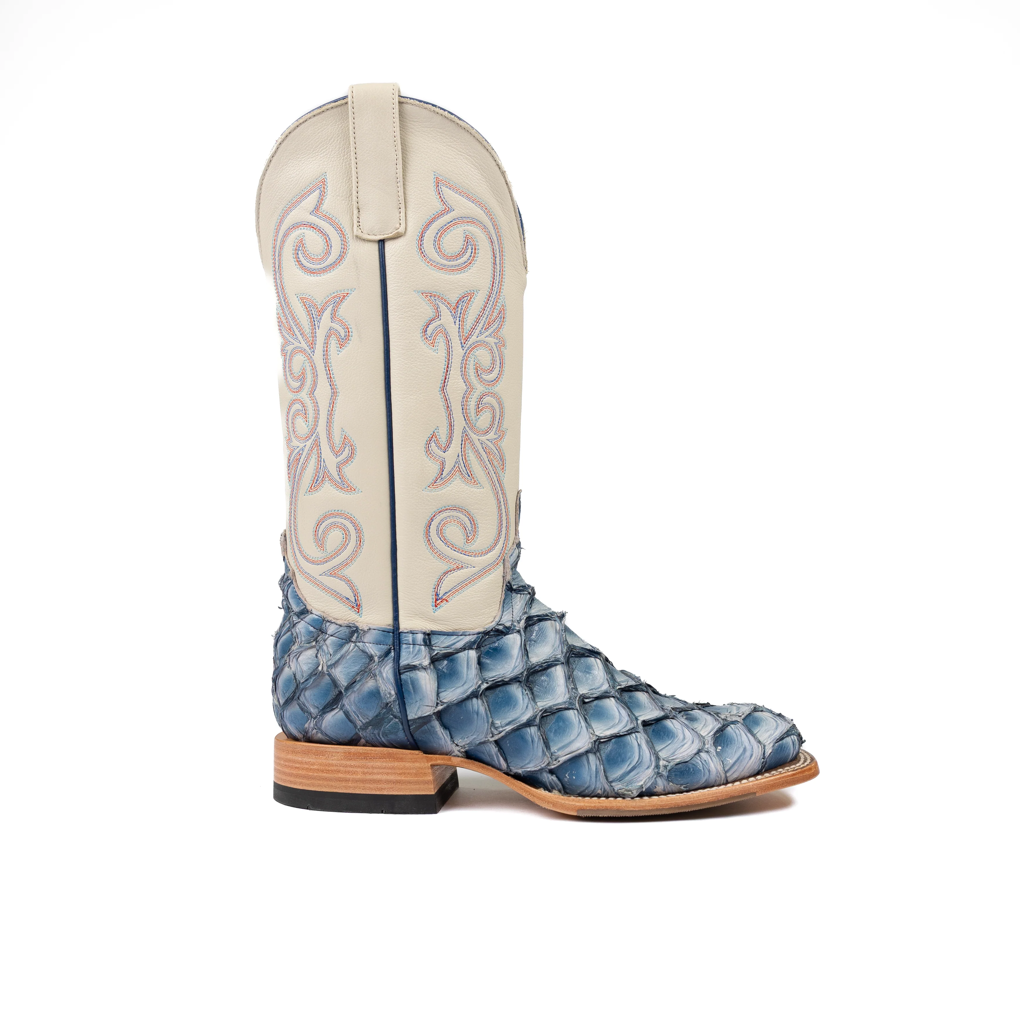 Men's Horse Power Top Hand Sky Blue Big Bass Square Toe Boots HP8070 - Image 3
