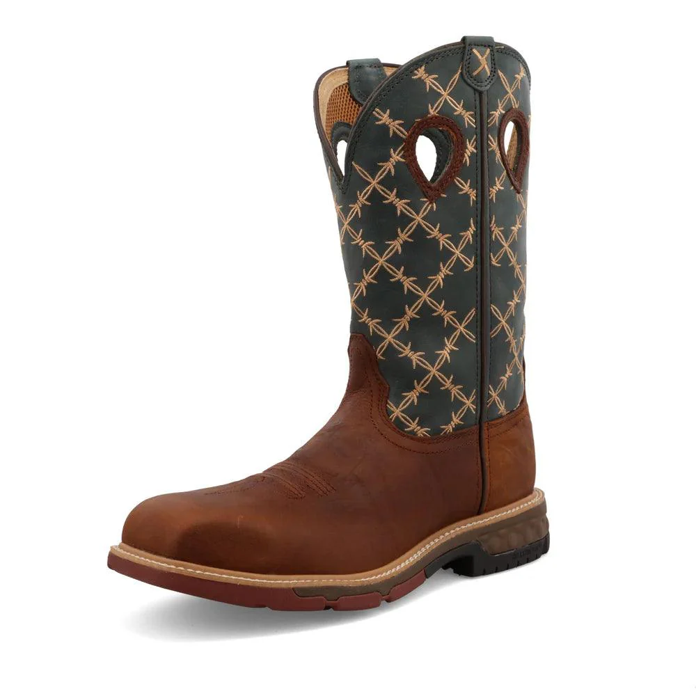 Men's Twisted X Brown Square Nano Toe Boots MXBN002