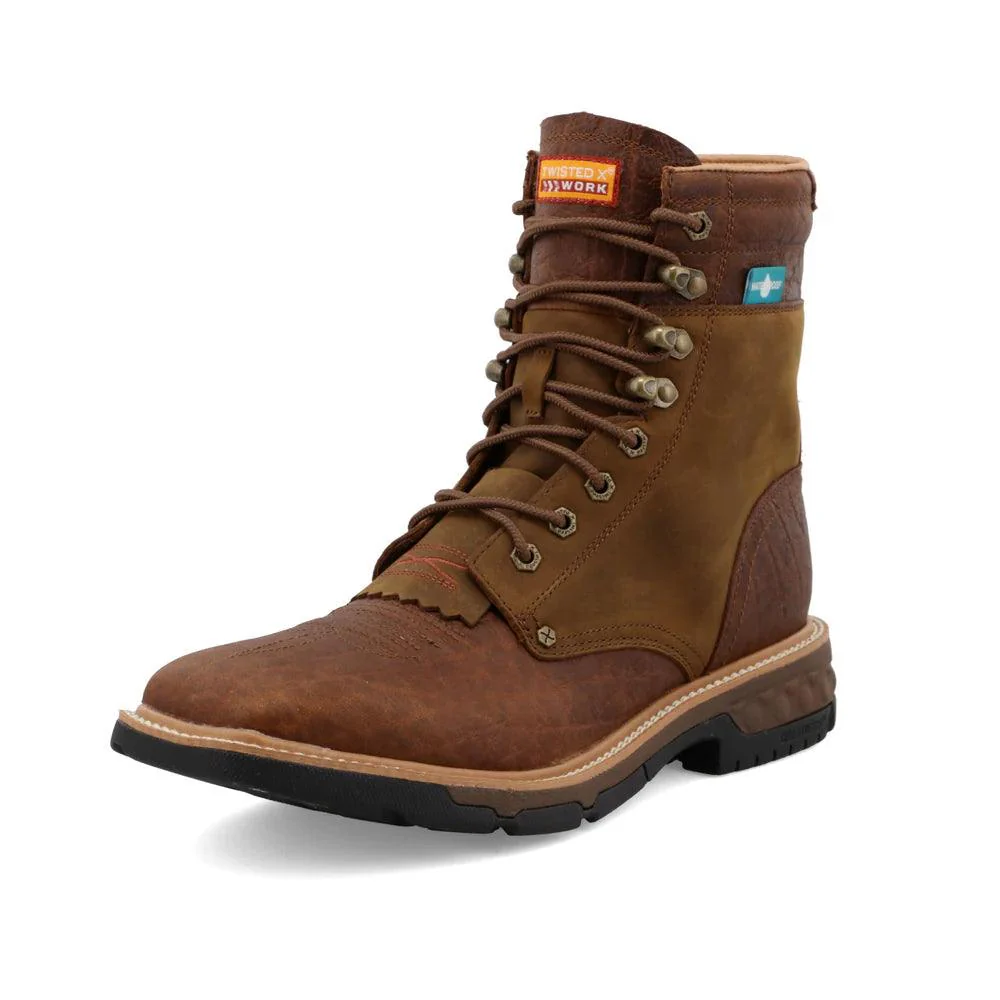Men's Twisted X CellStretch® Distressed Brown Waterproof Lacer Boots MXLW001