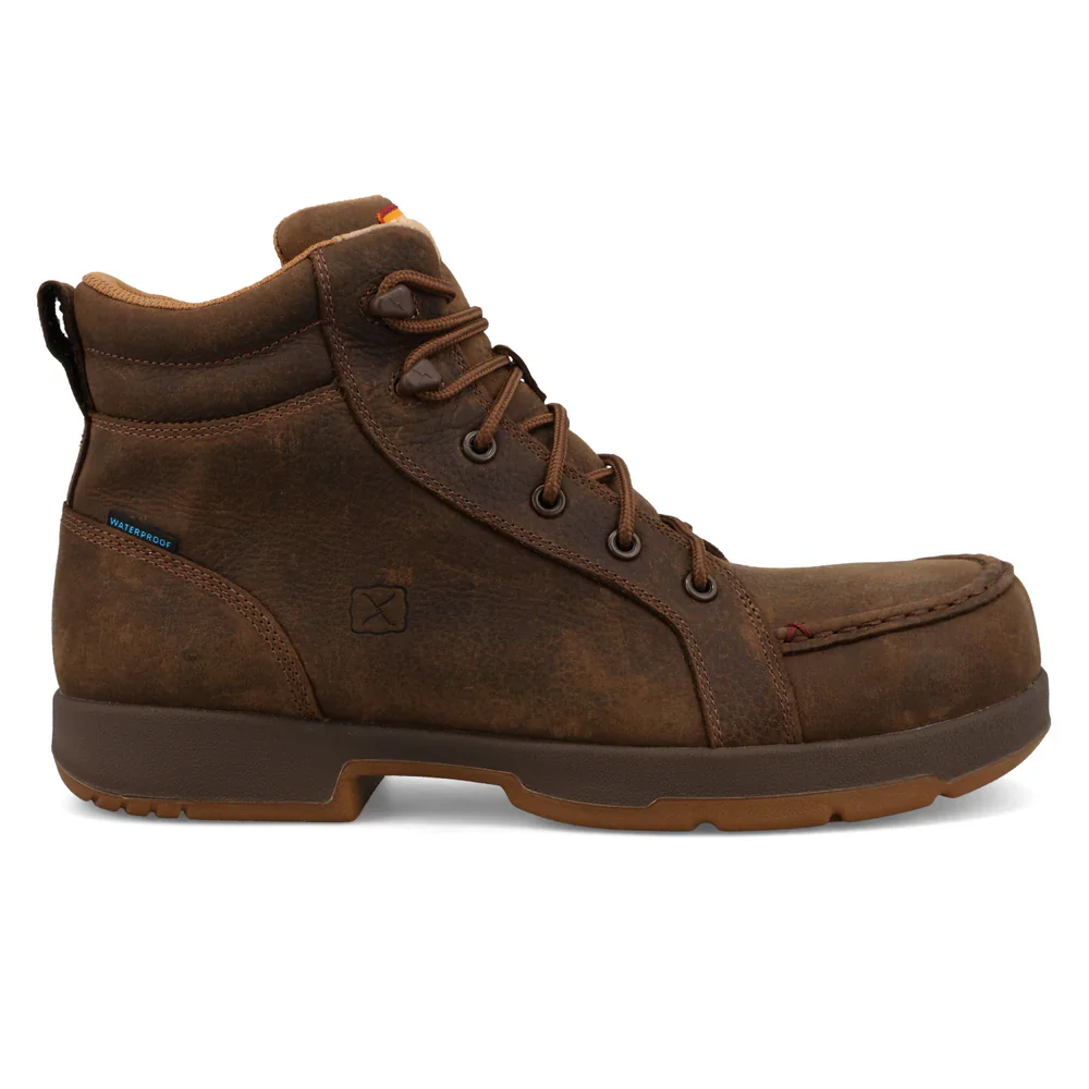 Men's Twisted X Nano Toe Brown Lace Up Work Boots MWPNW02 - Image 4