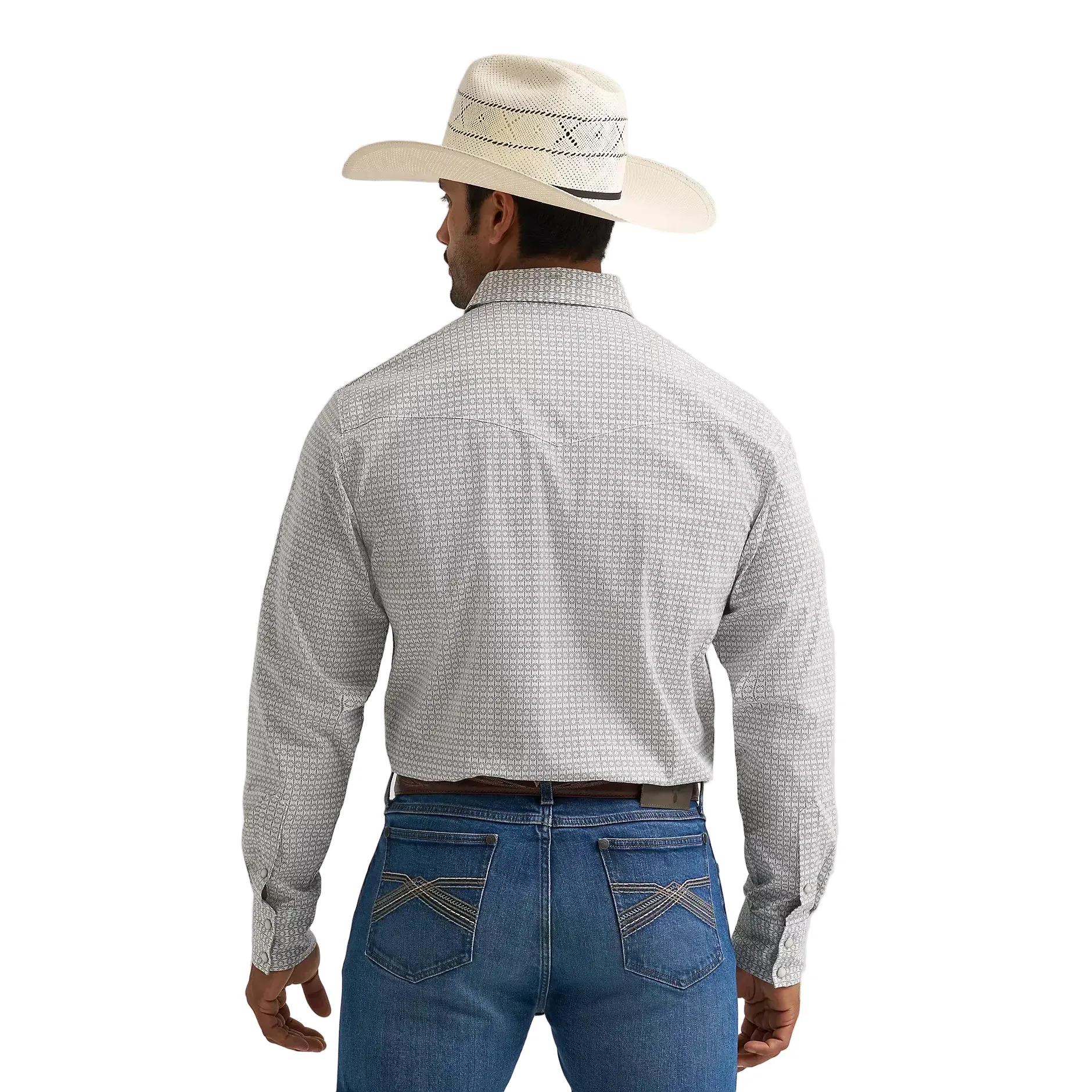 Men's Wrangler 20X® Gray Diamond Competition Advanced Comfort Long Sleeve Two Pocket Western Snap Shirt 112374296 - Image 3
