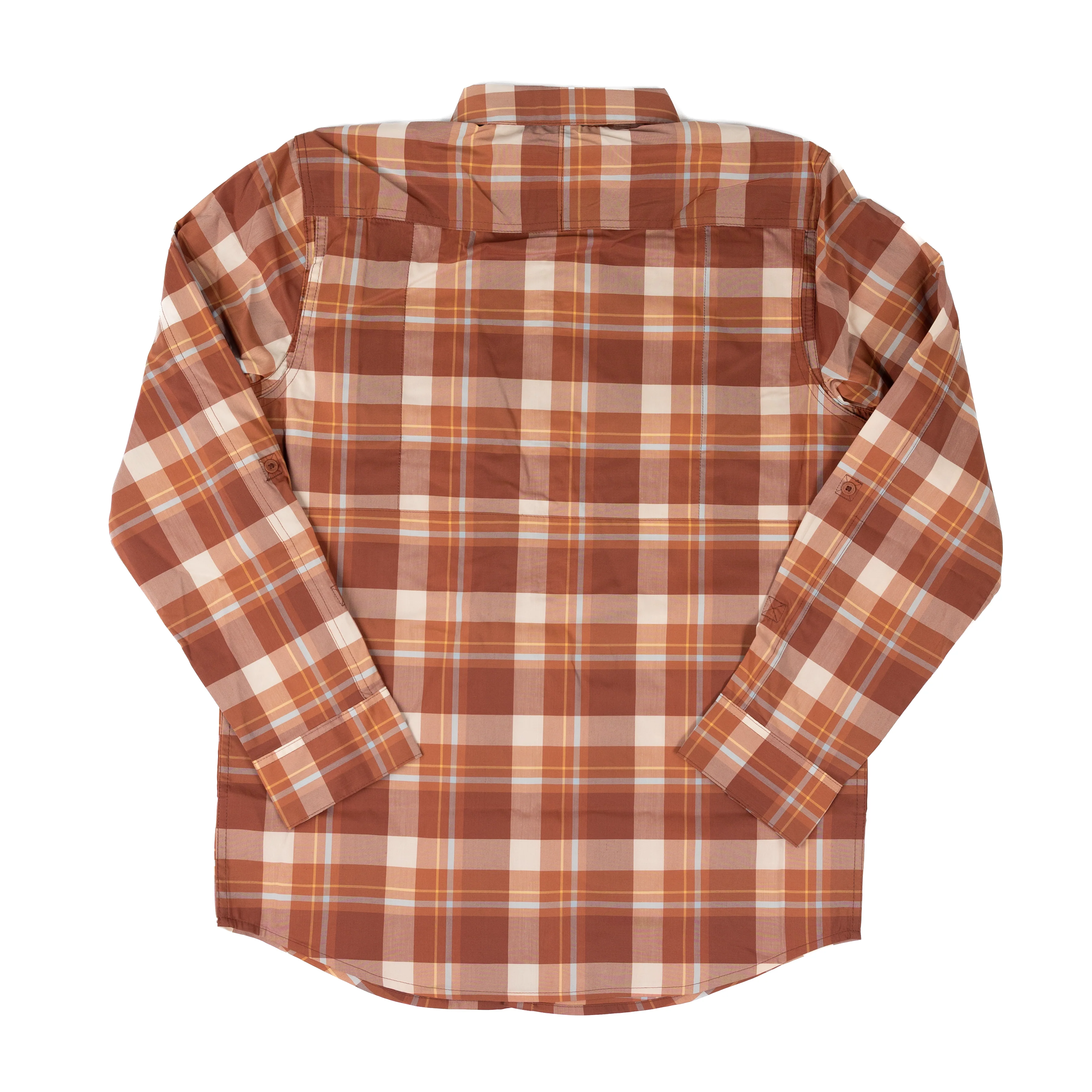 Men's Wrangler ATG Hike To Fish Mahogany Checkered Button Down Shirt 112375100 - Image 2