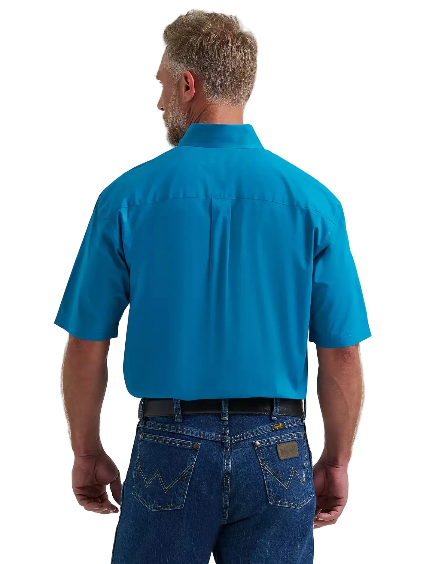 Men's Wrangler Blue Spruce George Strait Short Sleeve Button Down Shirt 112381966 - Image 4