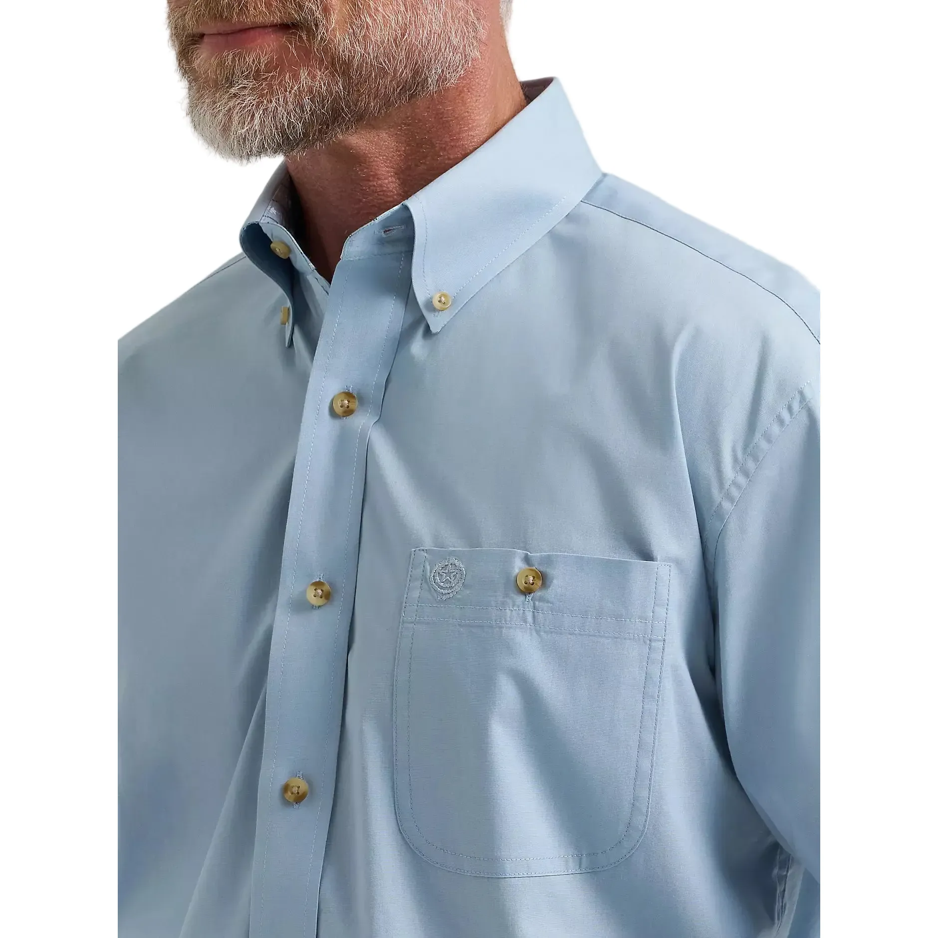 Men's Wrangler Blue Steel George Strait Long Sleeve Button Down Shirt 112381957 - Image 3