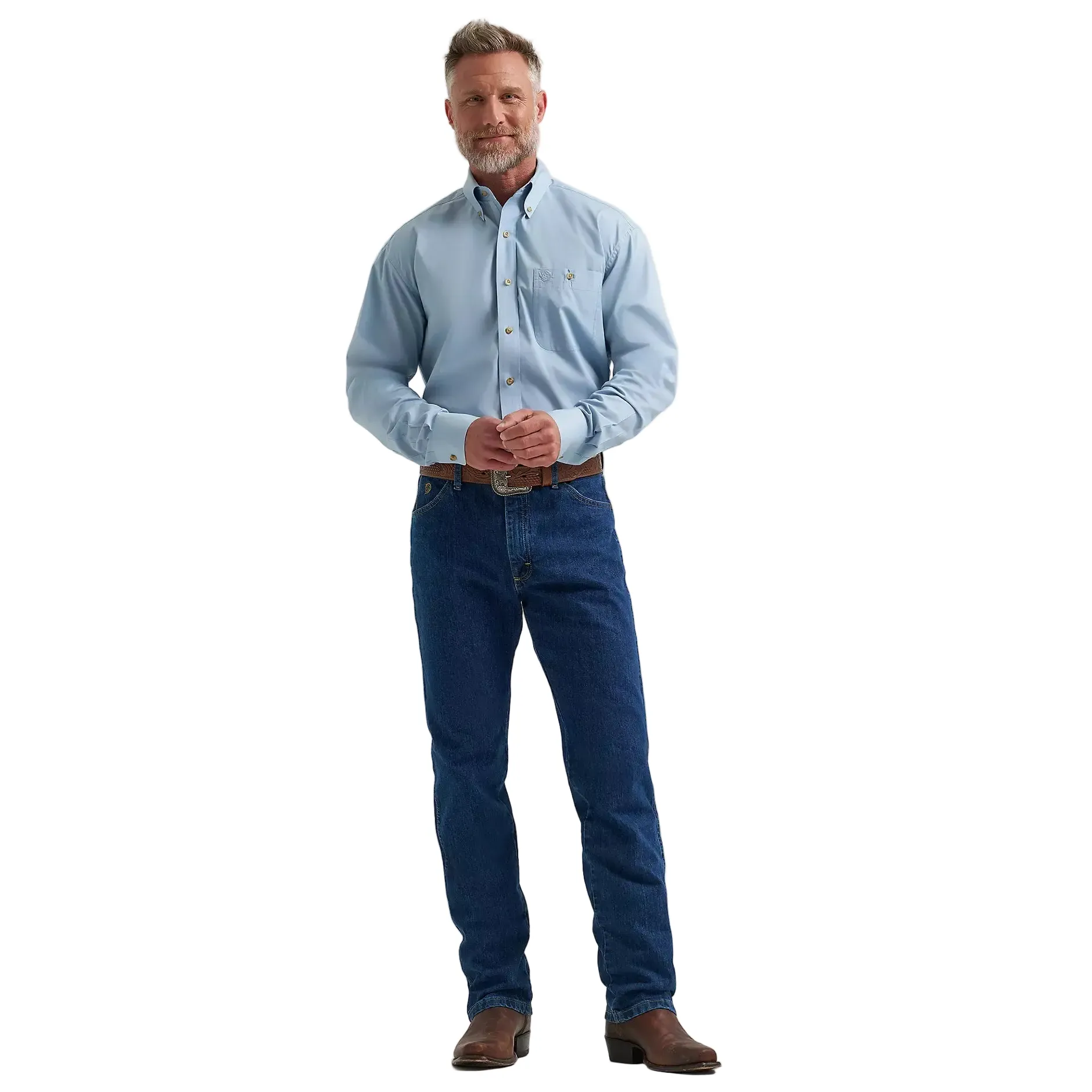 Men's Wrangler Blue Steel George Strait Long Sleeve Button Down Shirt 112381957 - Image 5