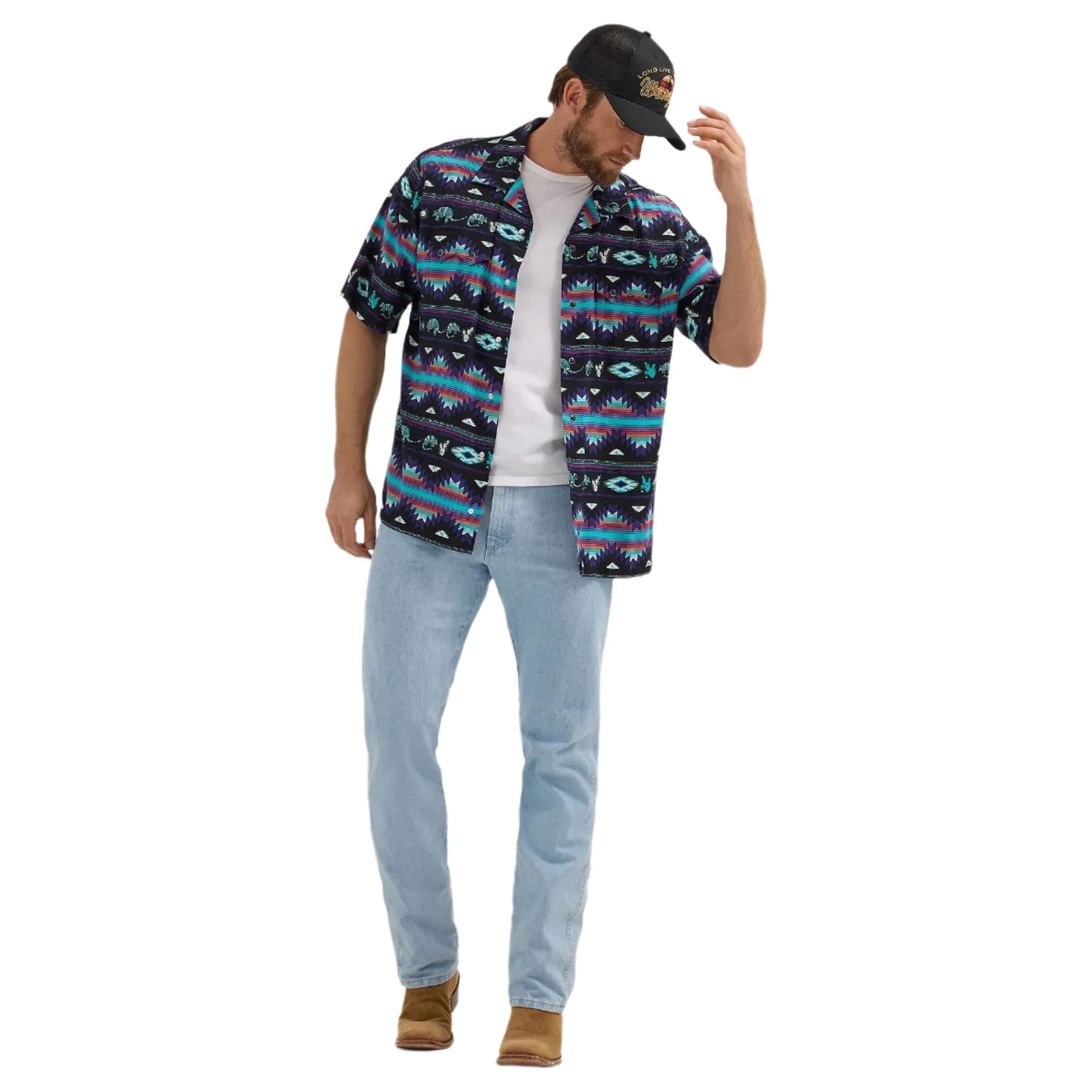 Men's Wrangler Coconut Cowboy Snap Front Camp Shirt 112365609 - Image 5