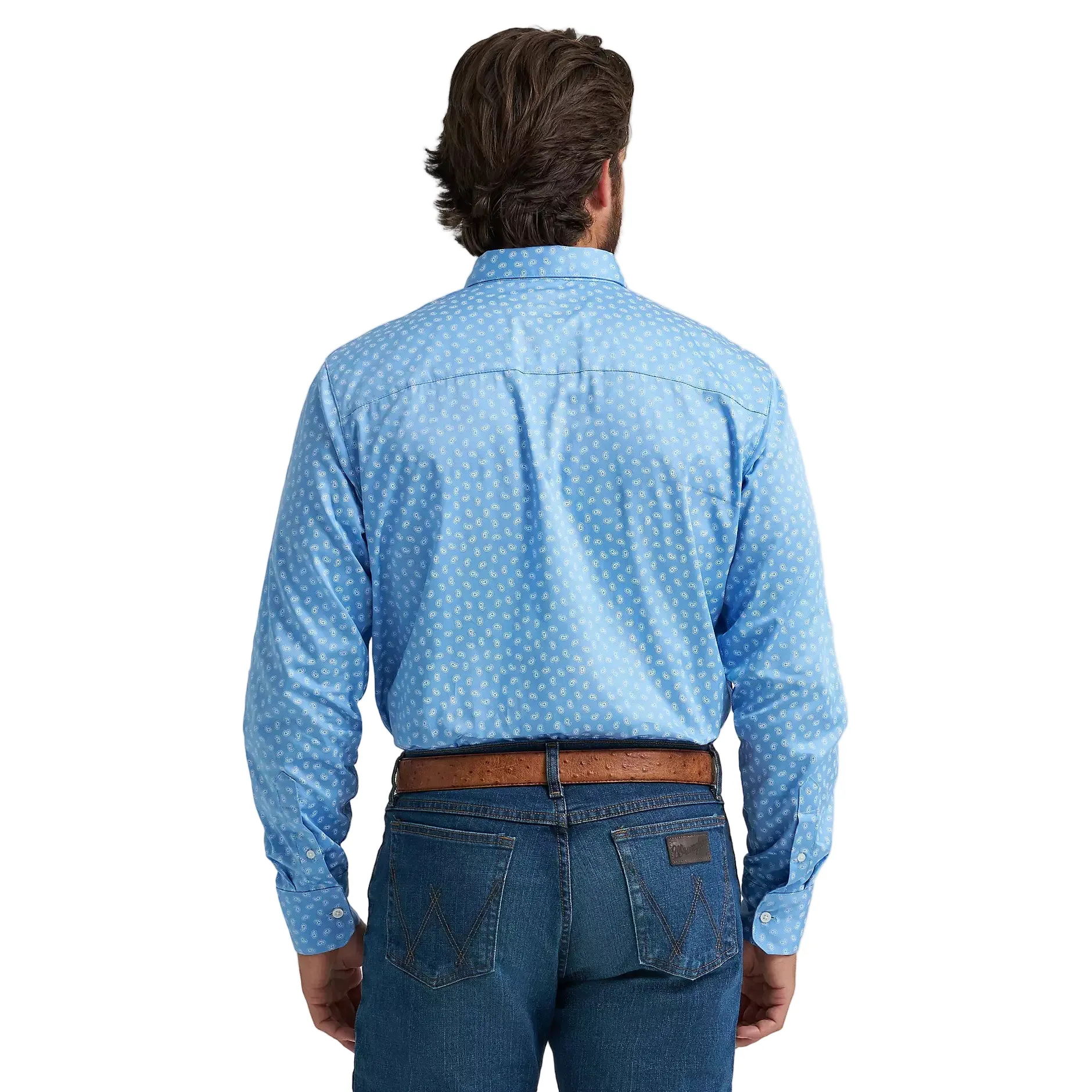 Men's Wrangler Cody Johnson Azure Paisley One Pocket Button Down Shirt 112374495 - Image 3