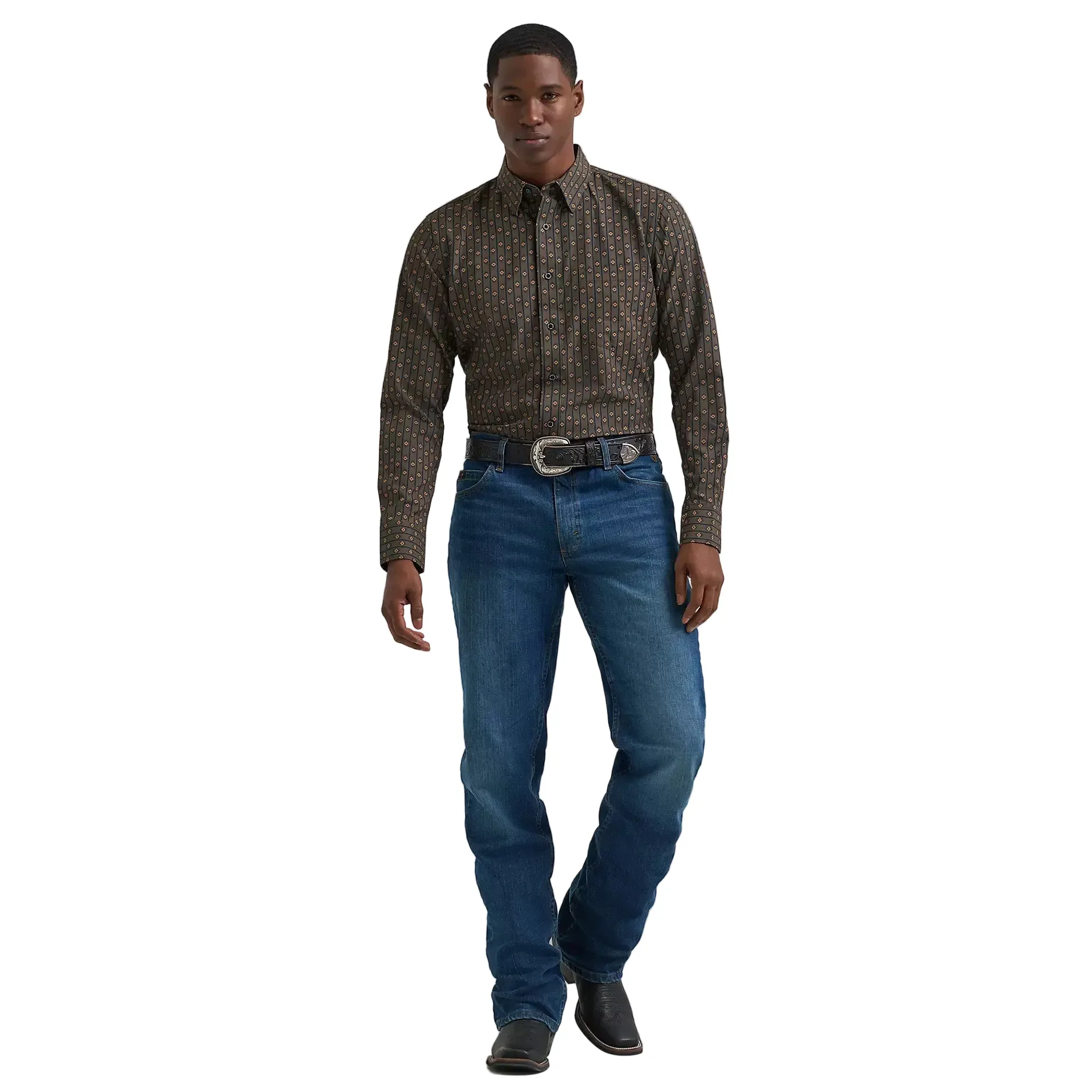Men's Wrangler Cody Johnson Hickory Performance Button Down Shirt 112381619 - Image 5