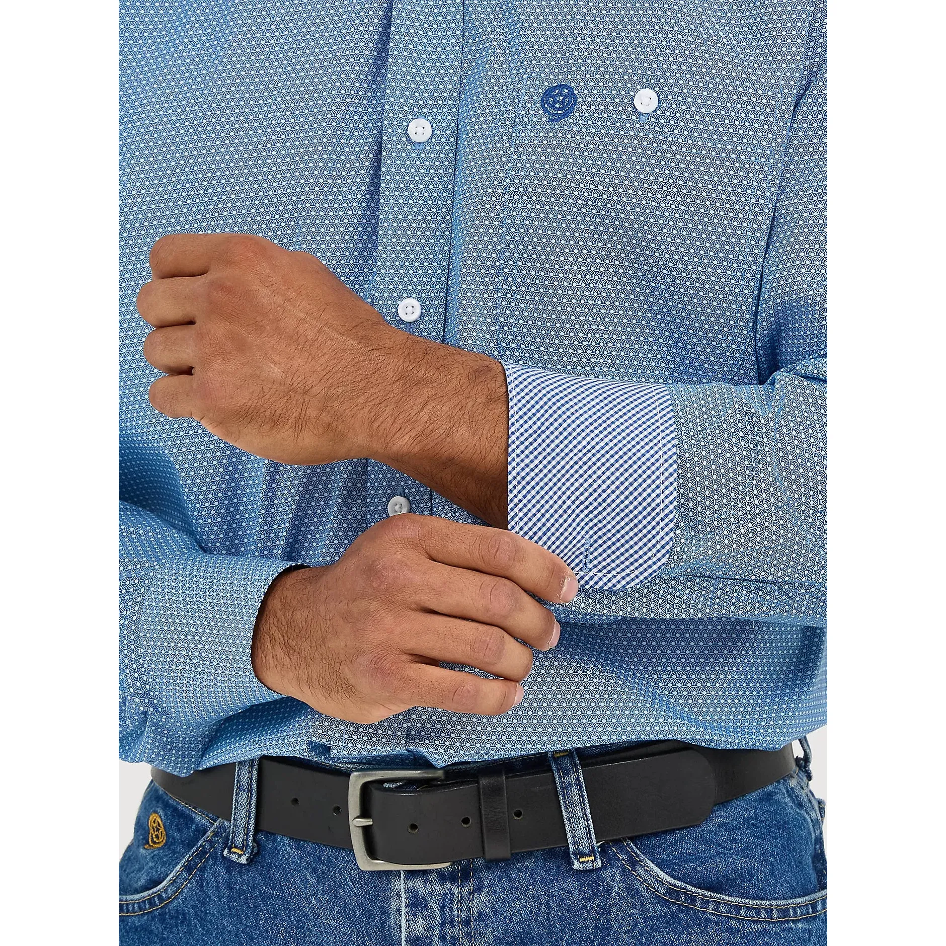 Men's Wrangler George Strait™ Long Sleeve Button Down One Pocket Shirt 112365377 - Image 4