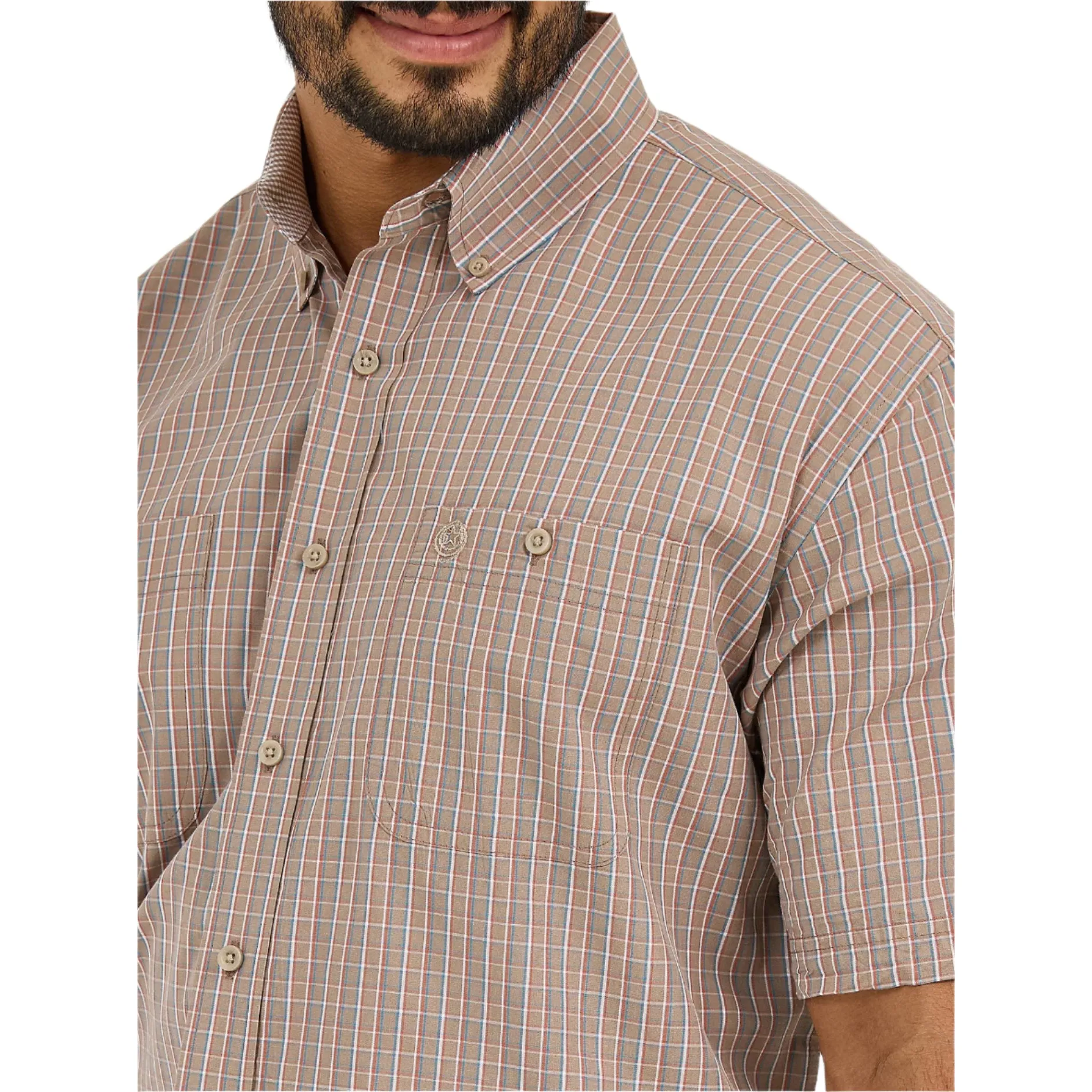 Men's Wrangler  George Strait™ Short Sleeve Two Pocket Button Down Shirt 112365413 - Image 2