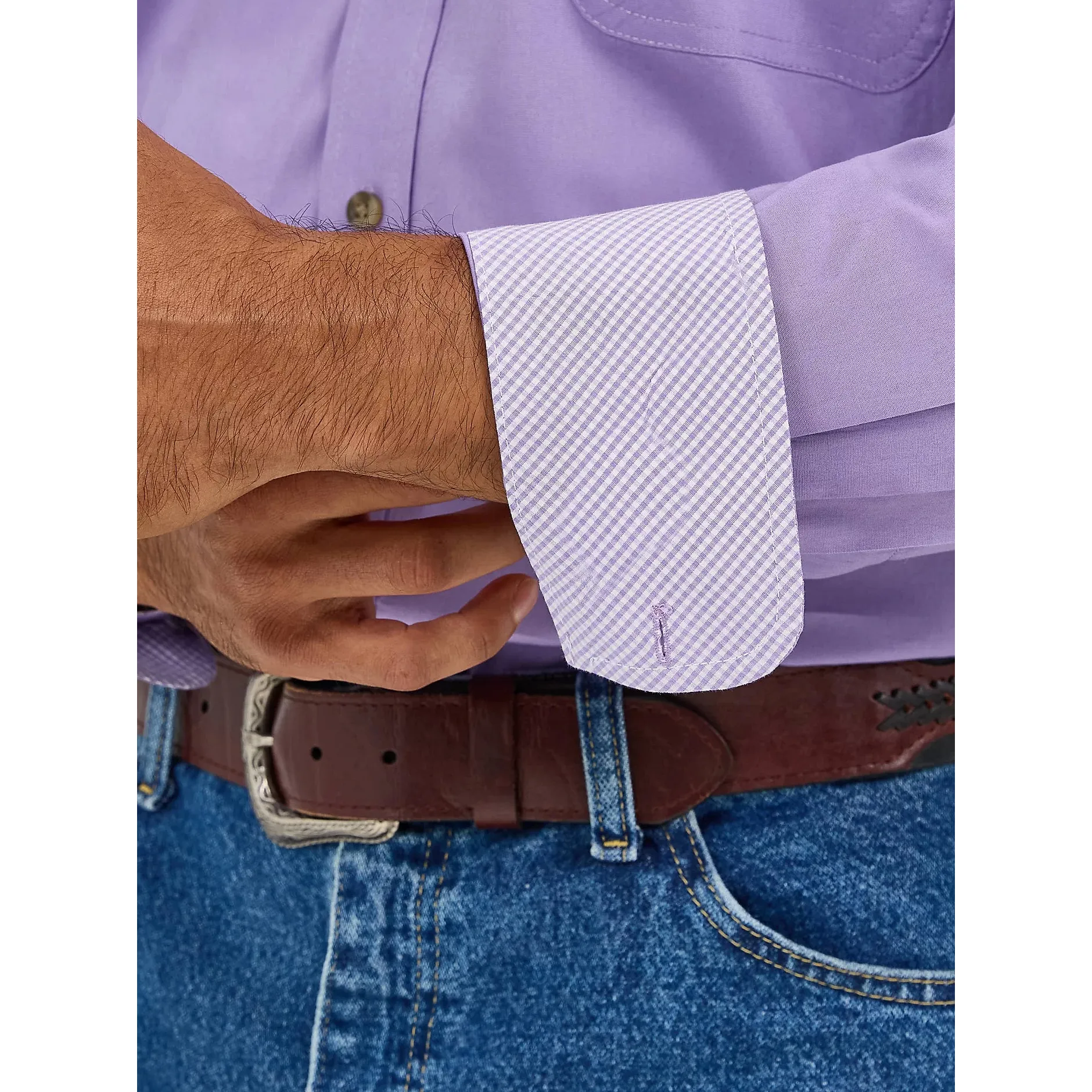 Men's Wrangler George Strait™ Solid One Pocket Button Down Shirt 112365382 - Image 4