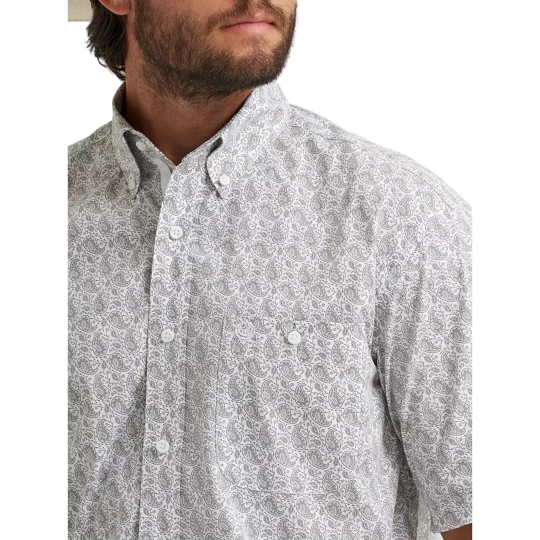 Men's Wrangler George Strait Cloud Paisley Short Sleeve Button Down Shirt 112379056 - Image 4