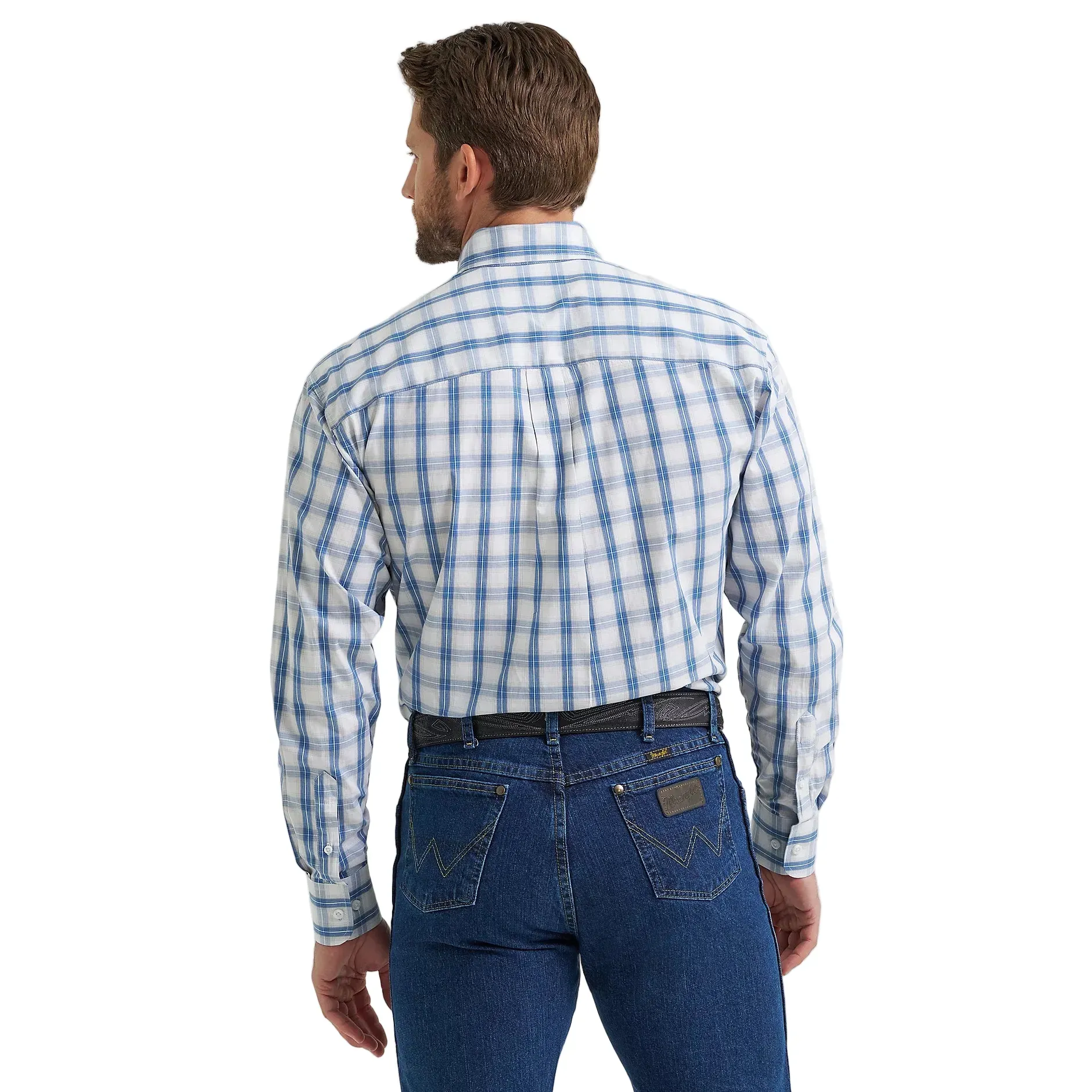 Men's Wrangler George Strait Long Sleeve Button Down One Pocket Shirt 112369573 - Image 3