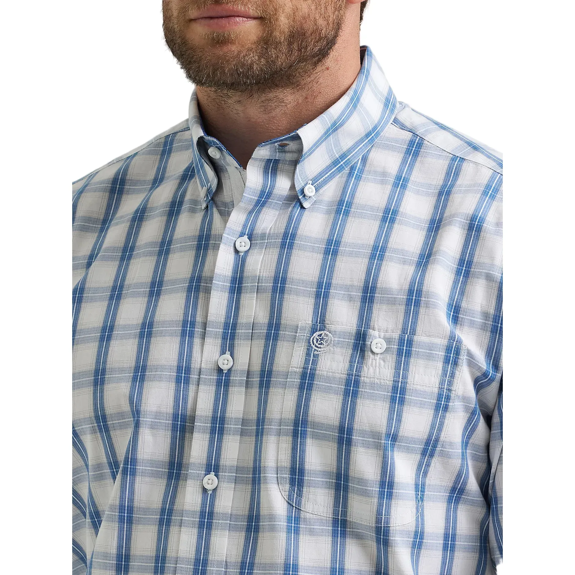 Men's Wrangler George Strait Long Sleeve Button Down One Pocket Shirt 112369573 - Image 4