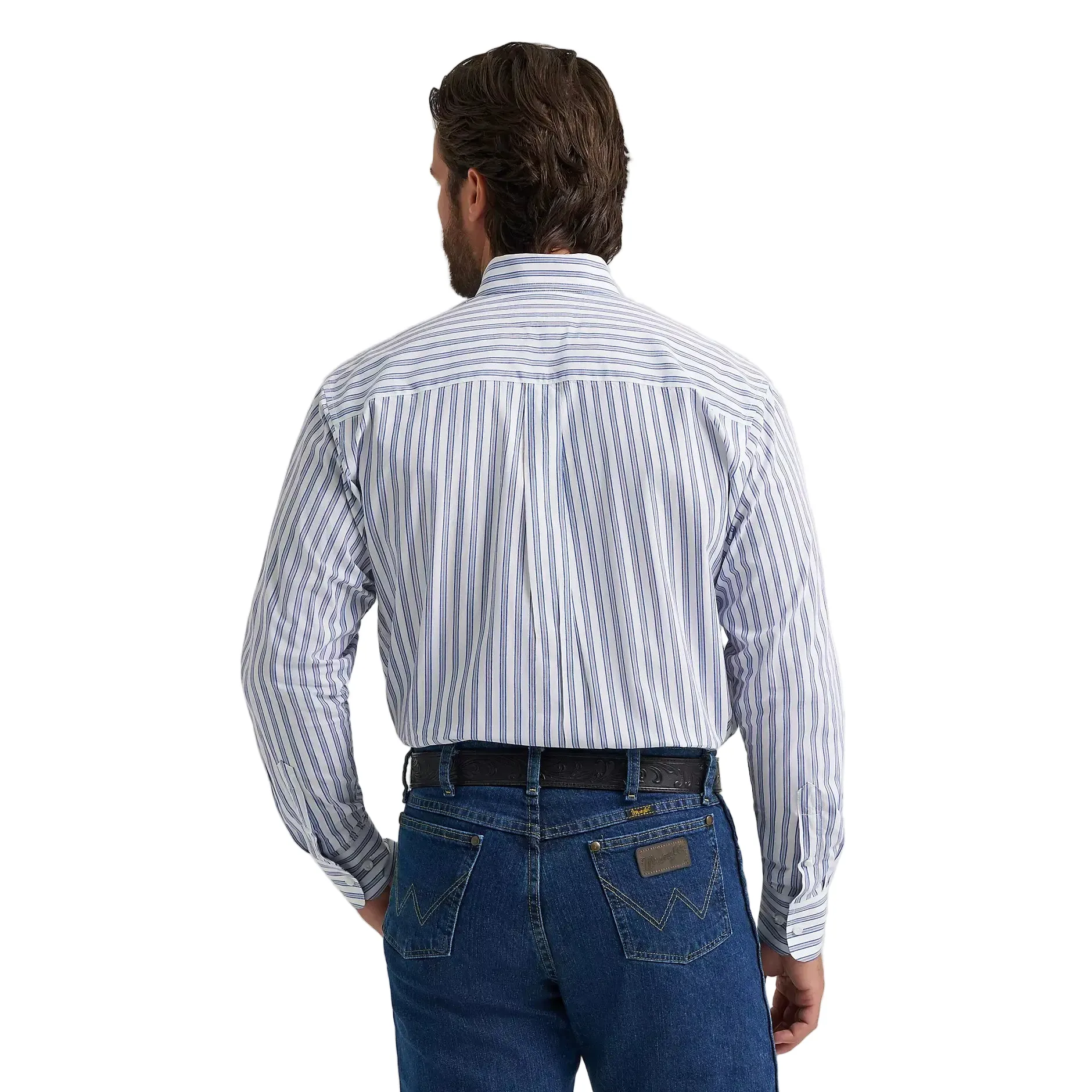 Men's Wrangler George Strait Long Sleeve Button Down One Pocket Shirt 112379063 - Image 3