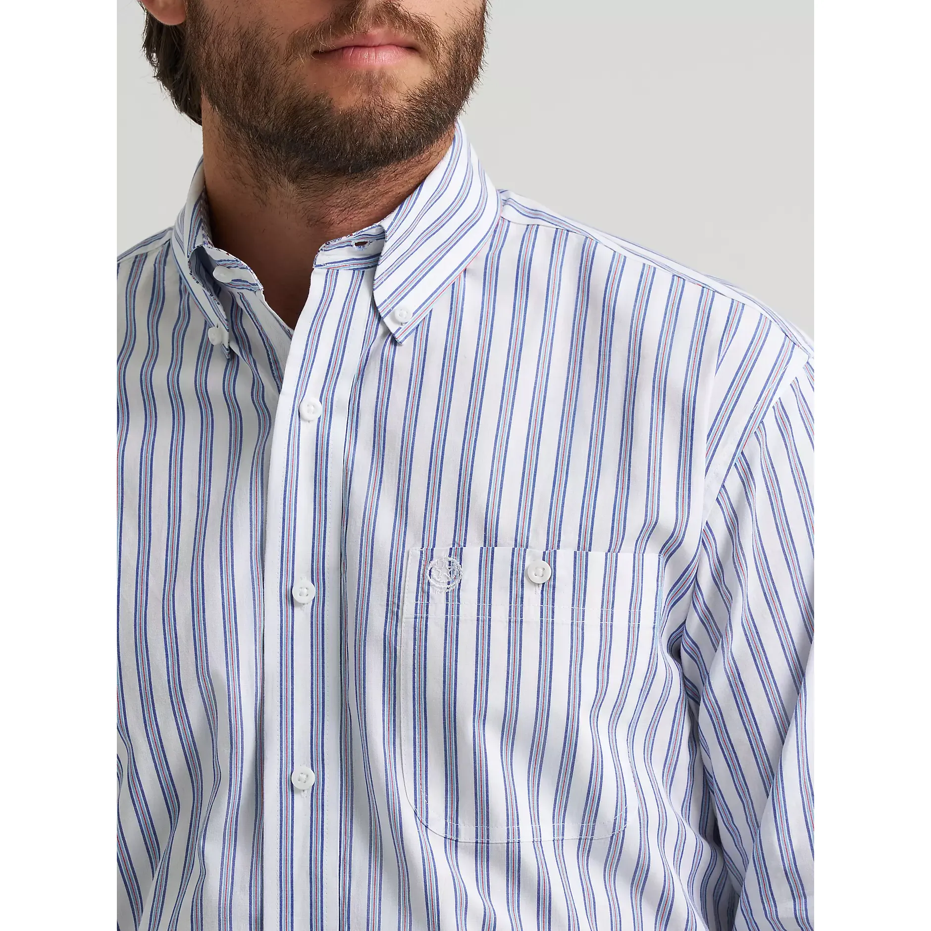 Men's Wrangler George Strait Long Sleeve Button Down One Pocket Shirt 112379063 - Image 4