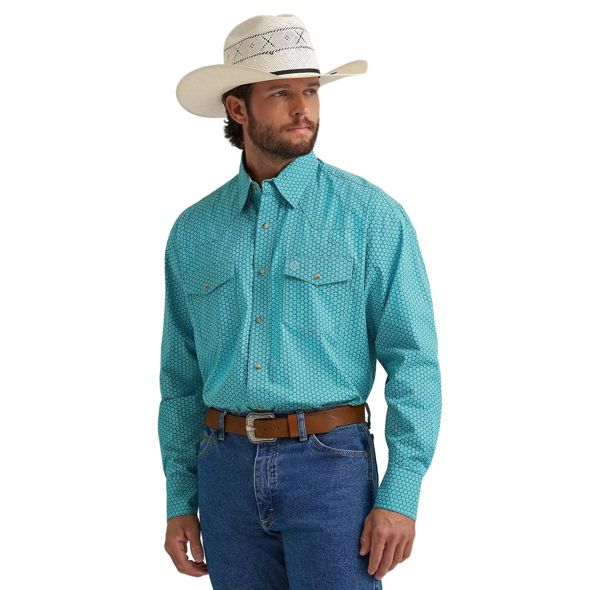 Men's Wrangler George Strait Troubadour Long Sleeve Western Snap Shirt 112374597