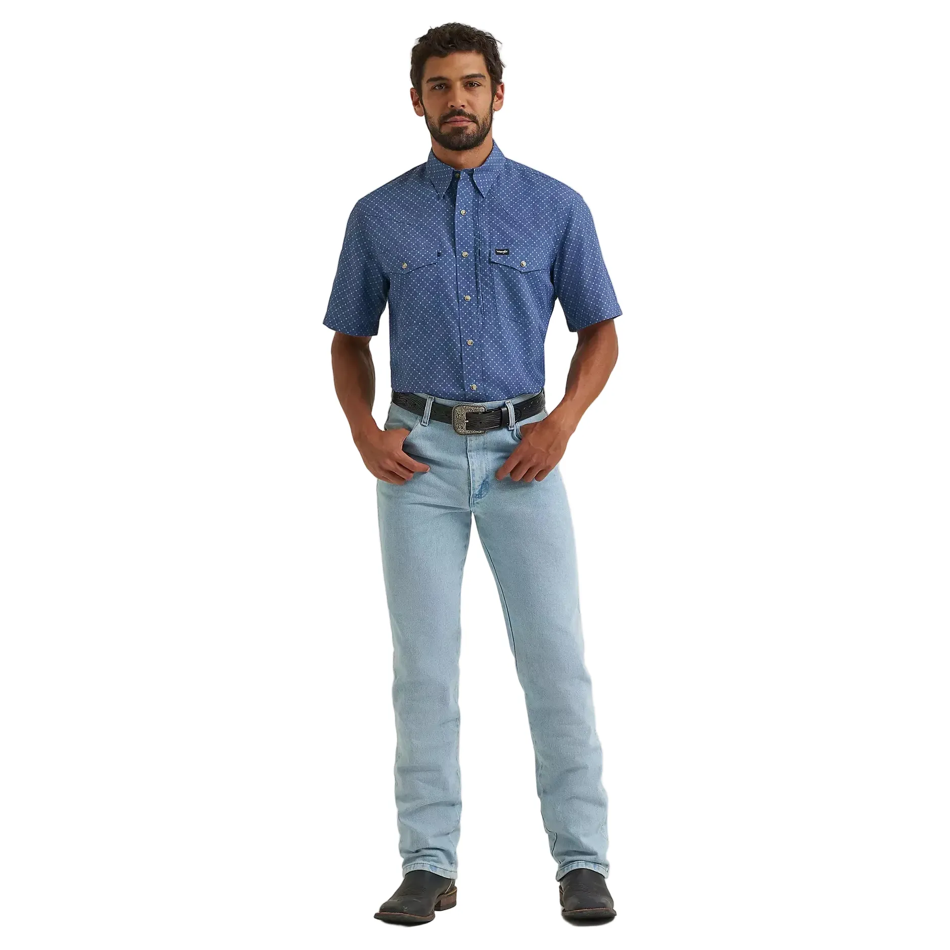 Men's Wrangler Indigo All Terrain Performance Print Shirt 112382437 - Image 7