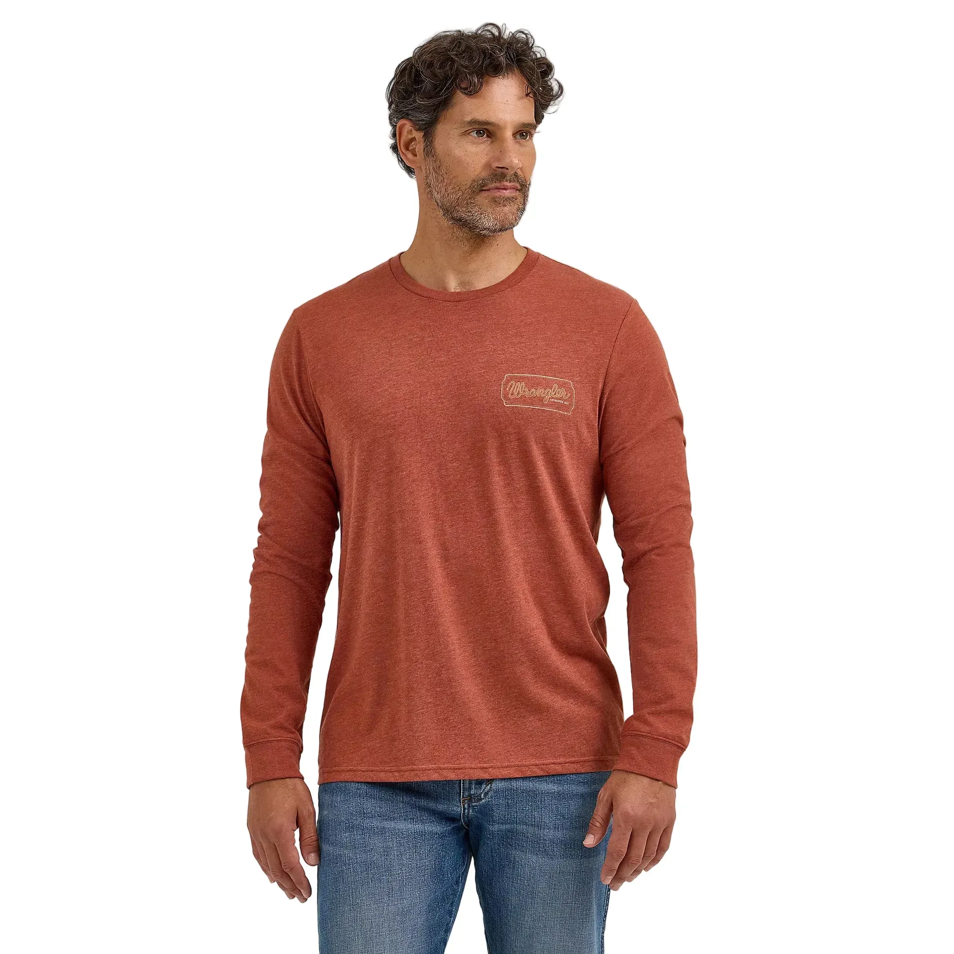 Men's Wrangler Long Sleeve Cowboy Back Graphic T-Shirt 112365696 - Image 2
