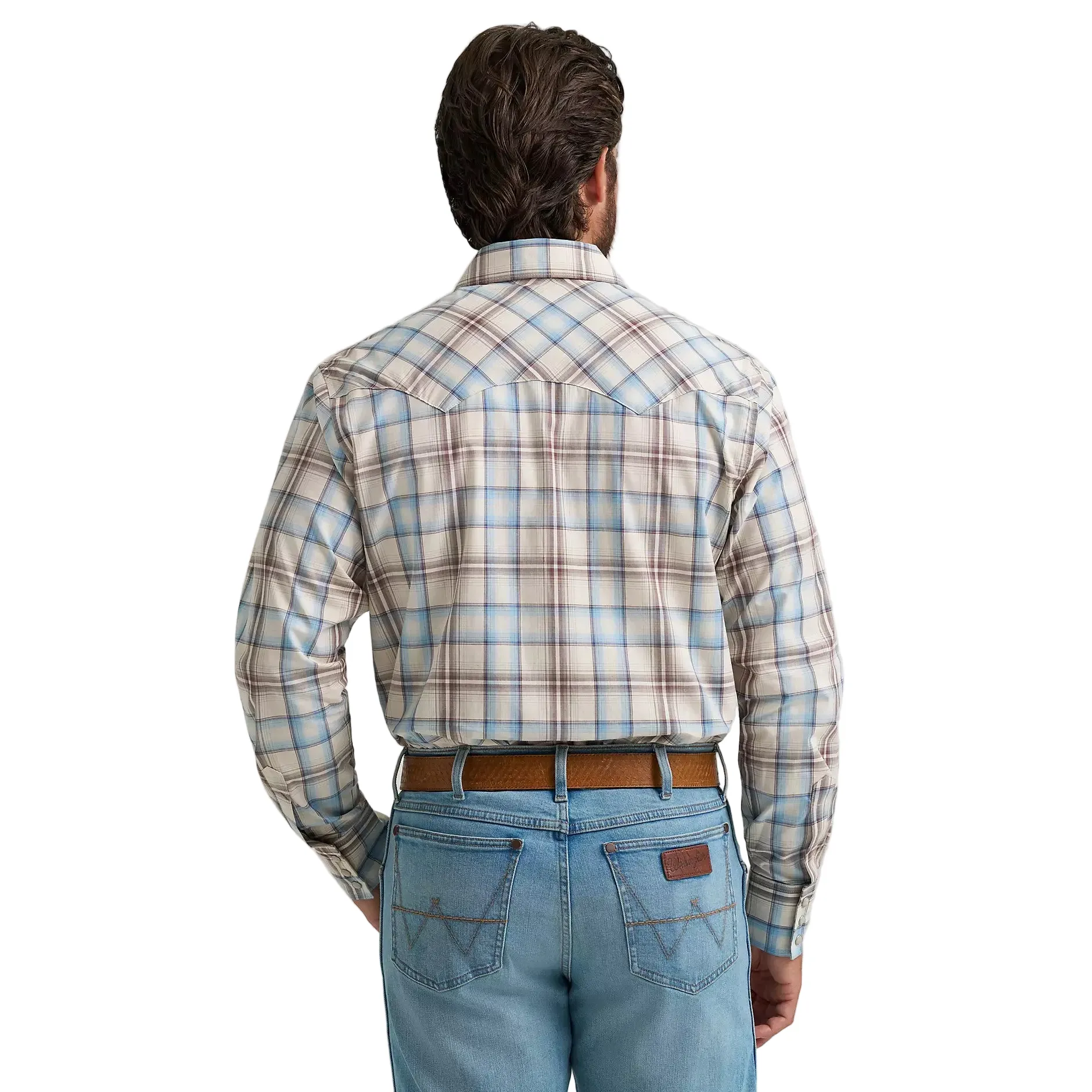 Men's Wrangler Retro® Historic Tan Long Sleeve Sawtooth Snap Pocket Western Shirt 112374742 - Image 3