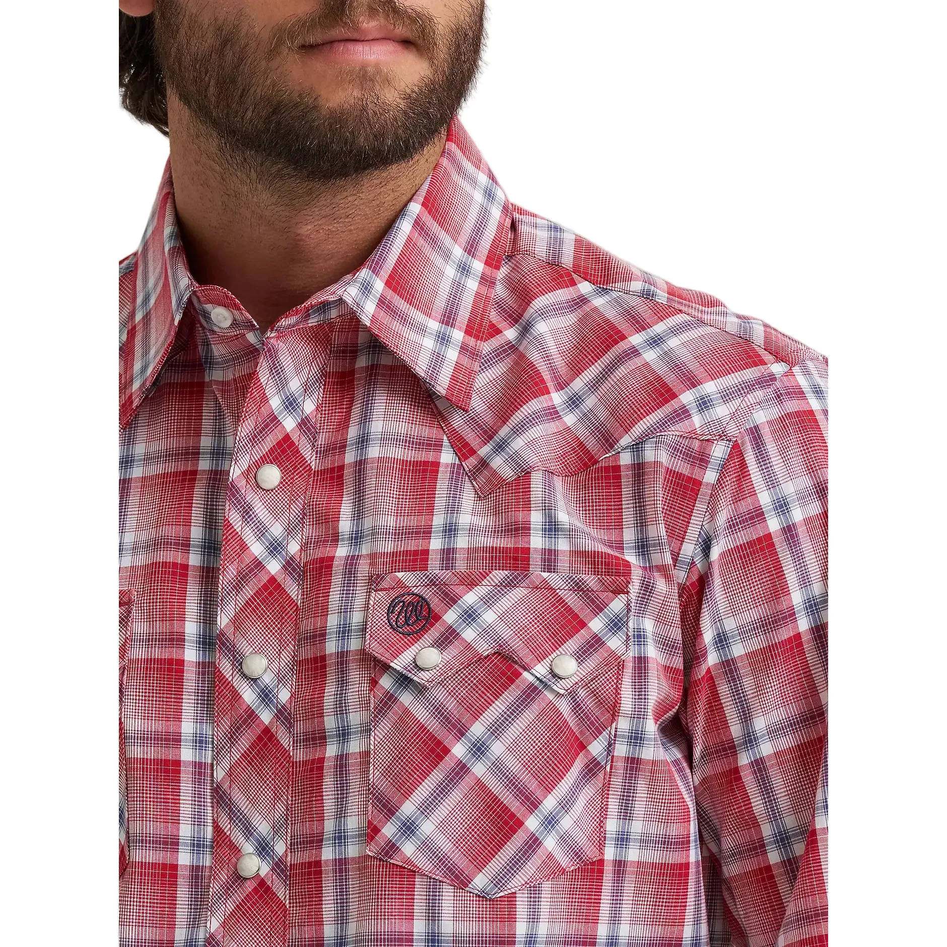 Men's Wrangler Retro Long Sleeve Sawtooth Snap Pocket Western Shirt 112374741 - Image 4