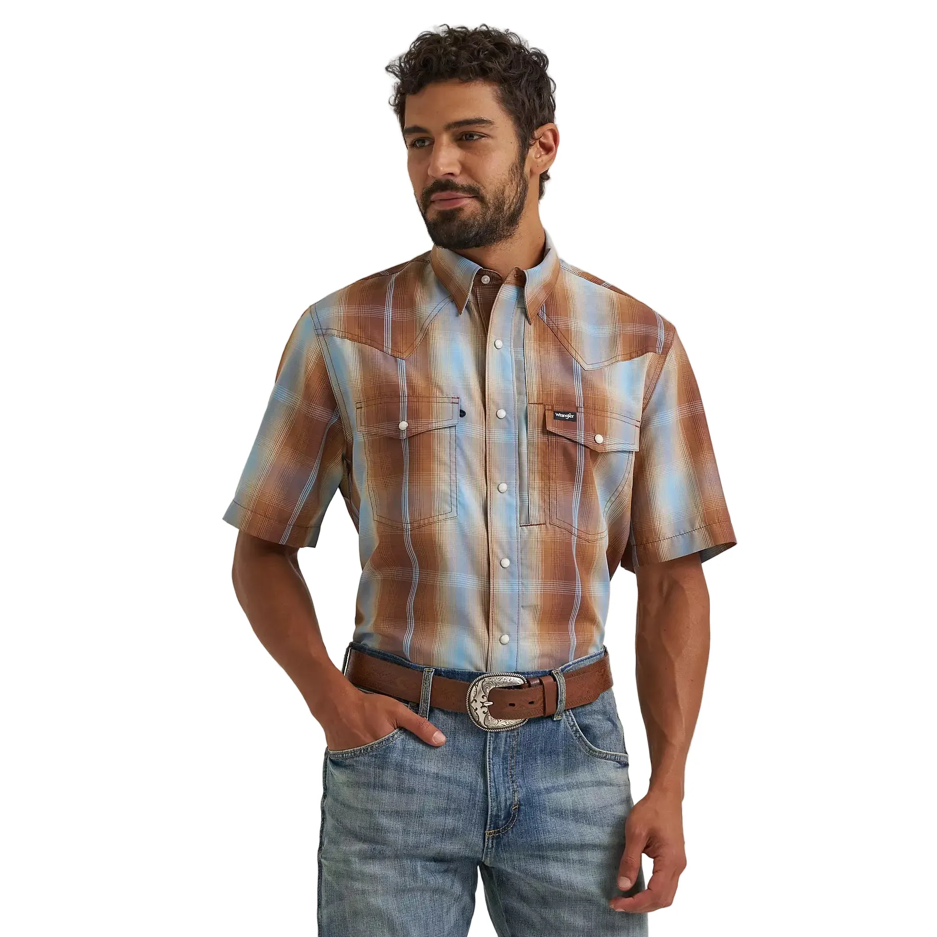 Men's Wrangler Turbulence All Terrain Gear Performance Plaid Shirt 112382382 - Image 4