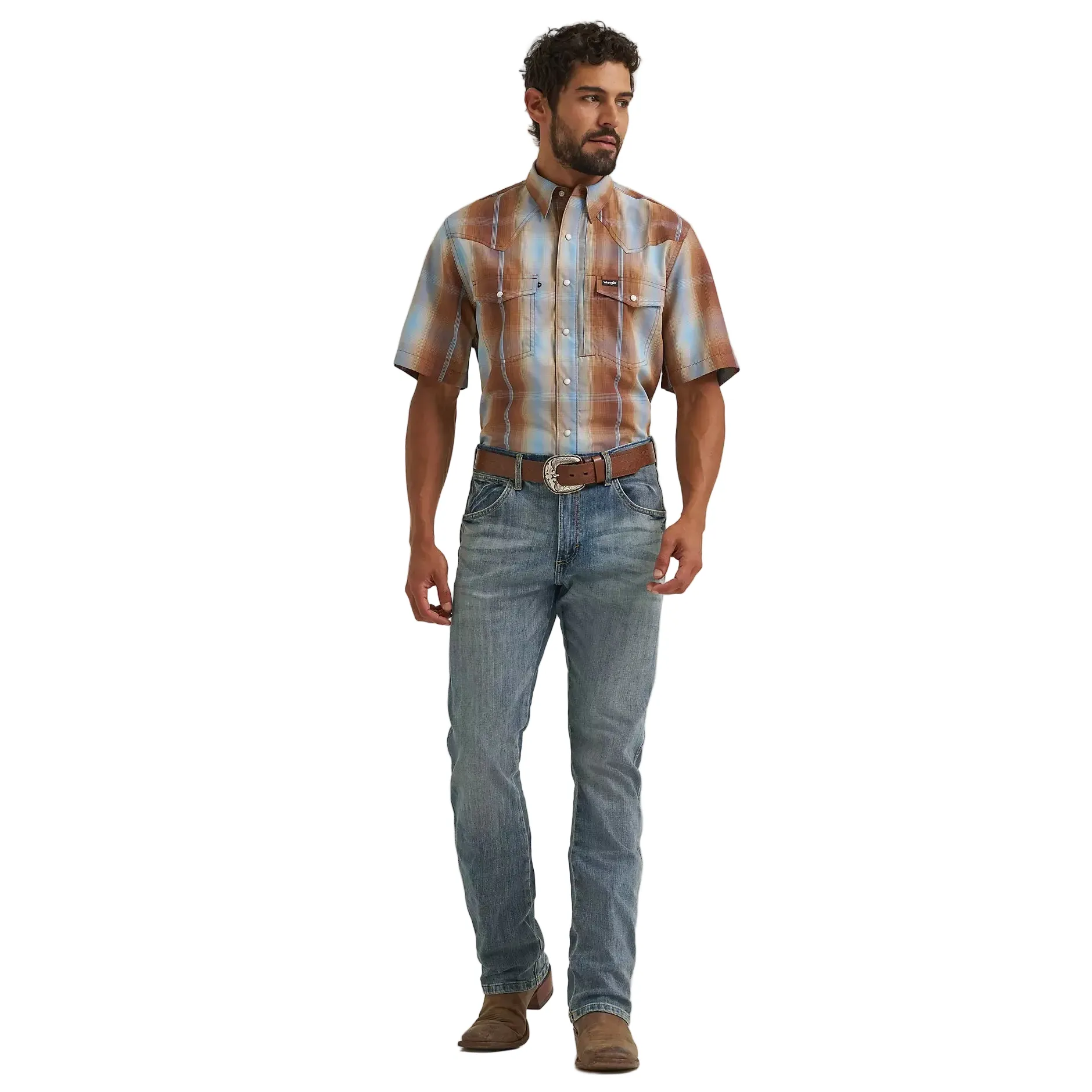 Men's Wrangler Turbulence All Terrain Gear Performance Plaid Shirt 112382382 - Image 5