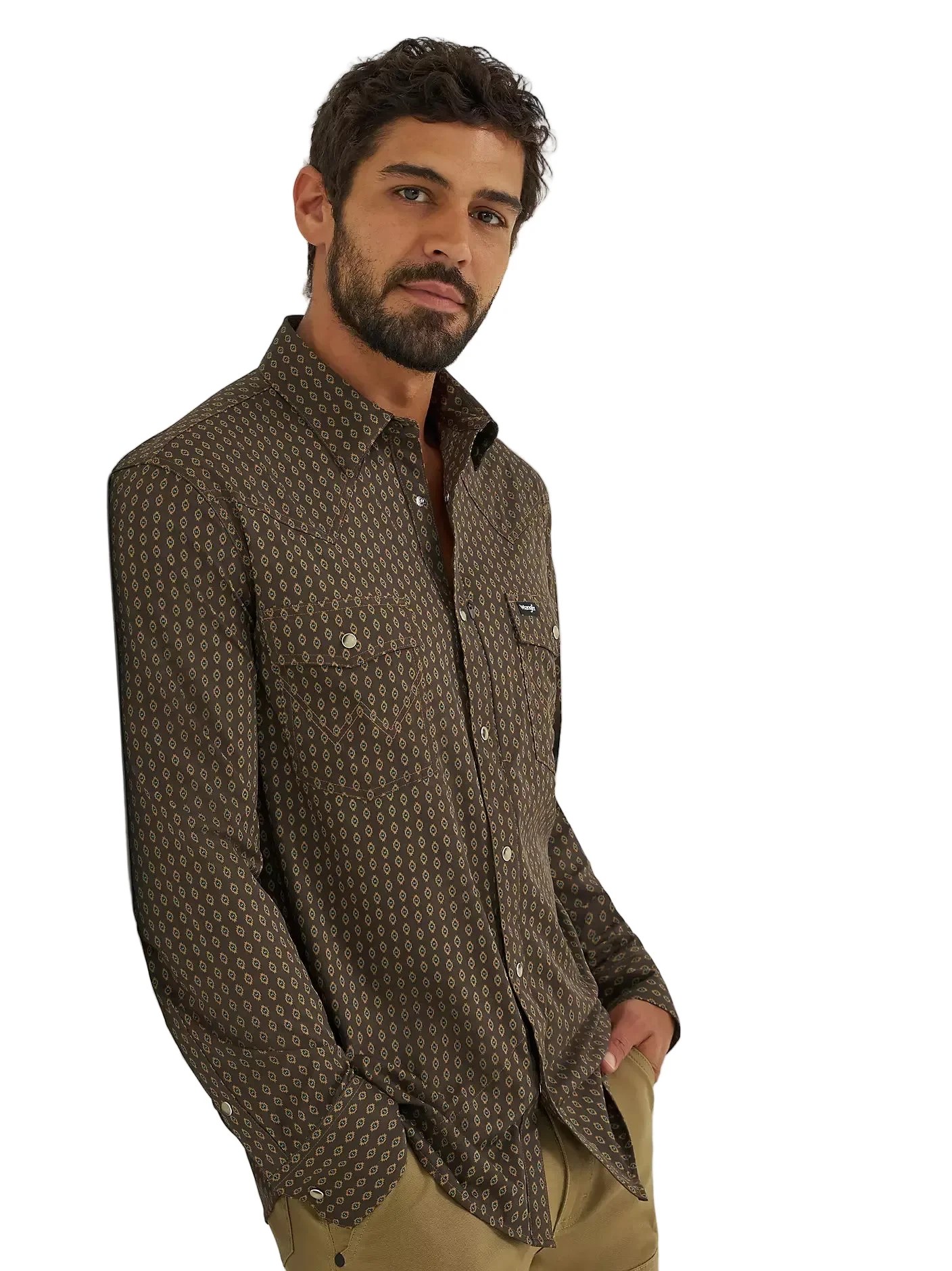 Men's Wrangler Turkish Coffee All Terrain Gear Technical Shirt 112382502 - Image 3