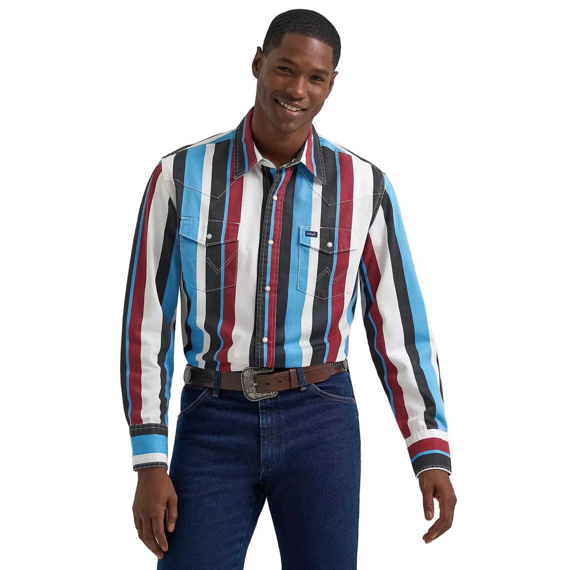 Men's Wrangler Vintage-Inspired Brushpopper Western Snap Work Shirt 112374804 - Image 5