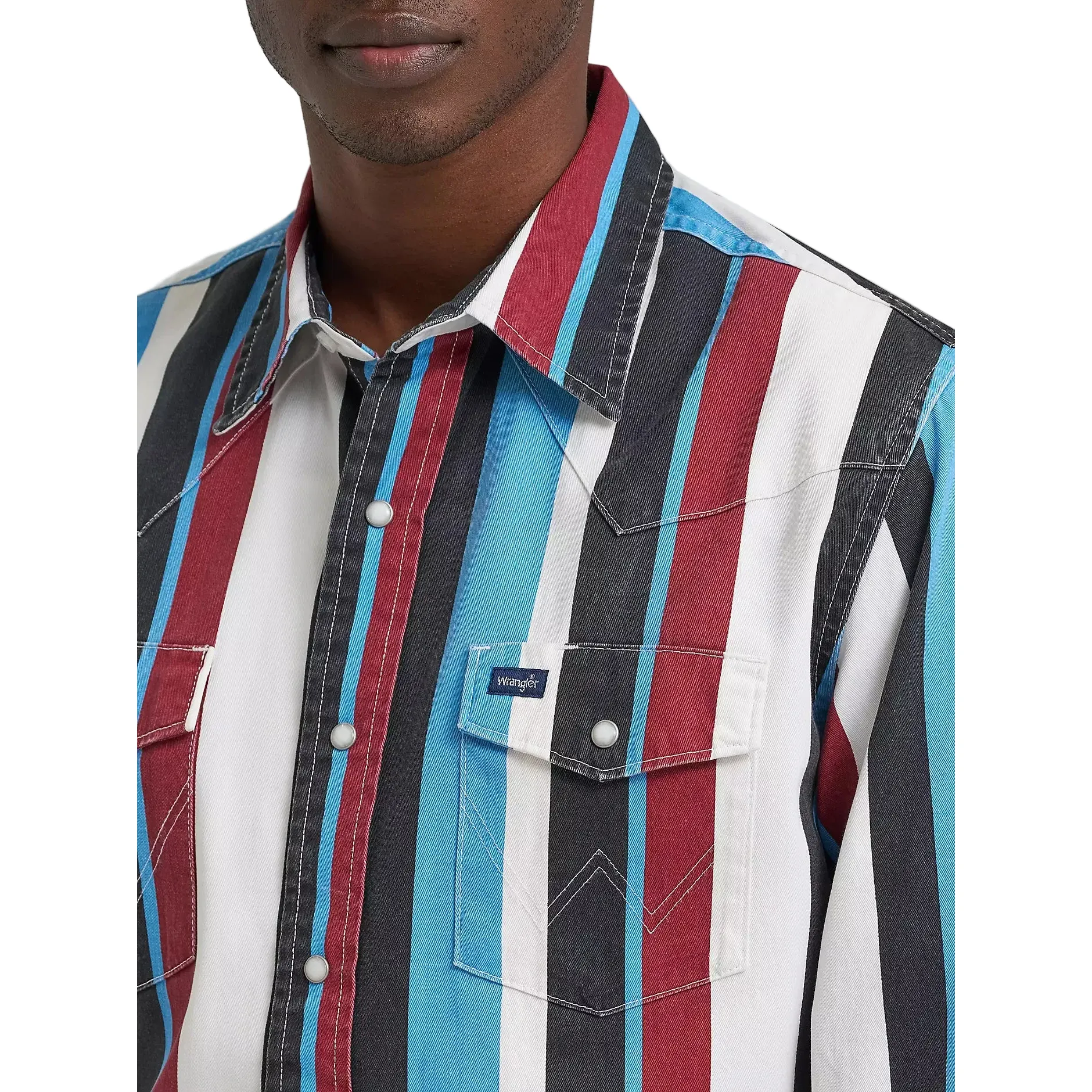 Men's Wrangler Vintage-Inspired Brushpopper Western Snap Work Shirt 112374804 - Image 6
