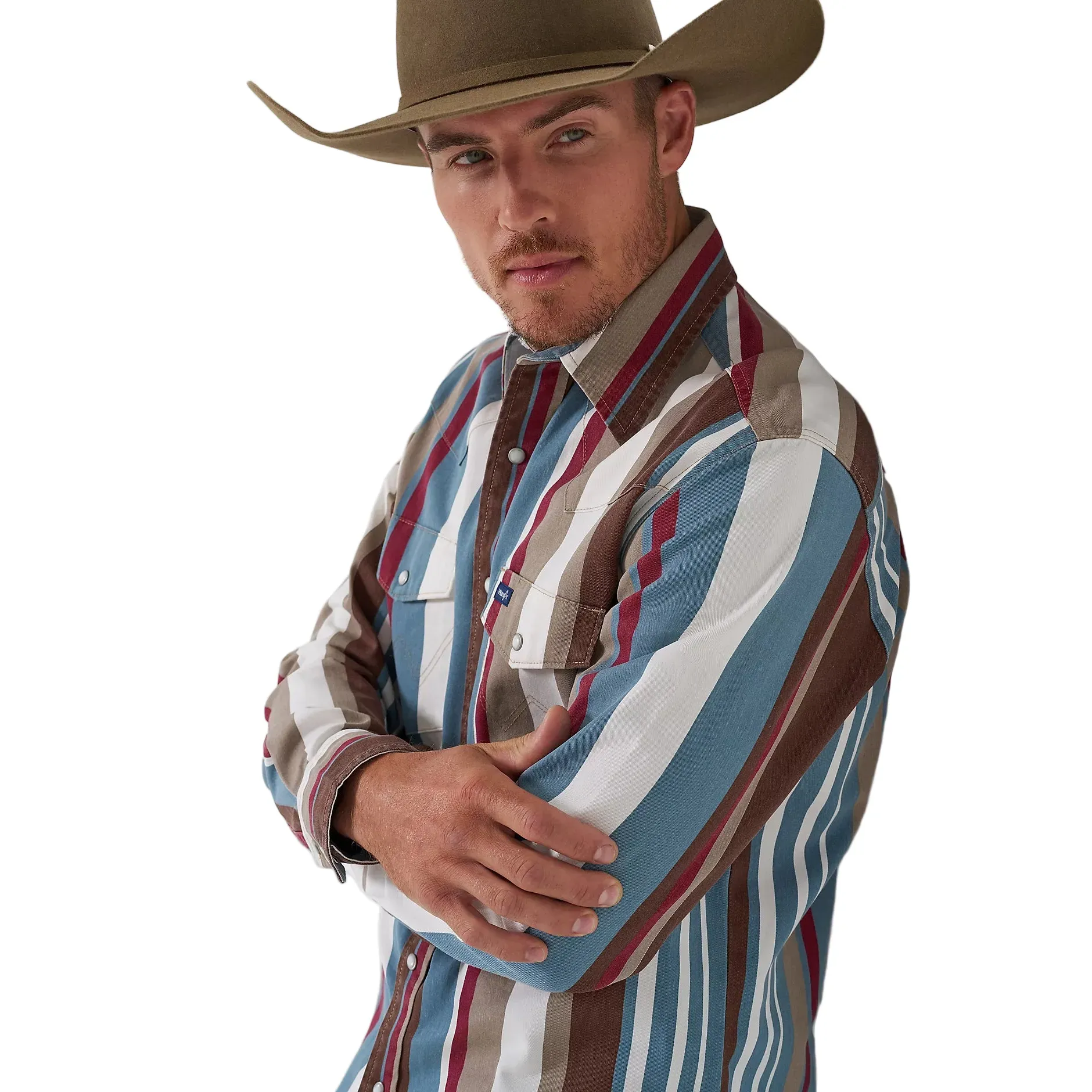 Men's Wrangler Vintage-Inspired Brushpopper Western Snap Work Shirt 112375204 - Image 2