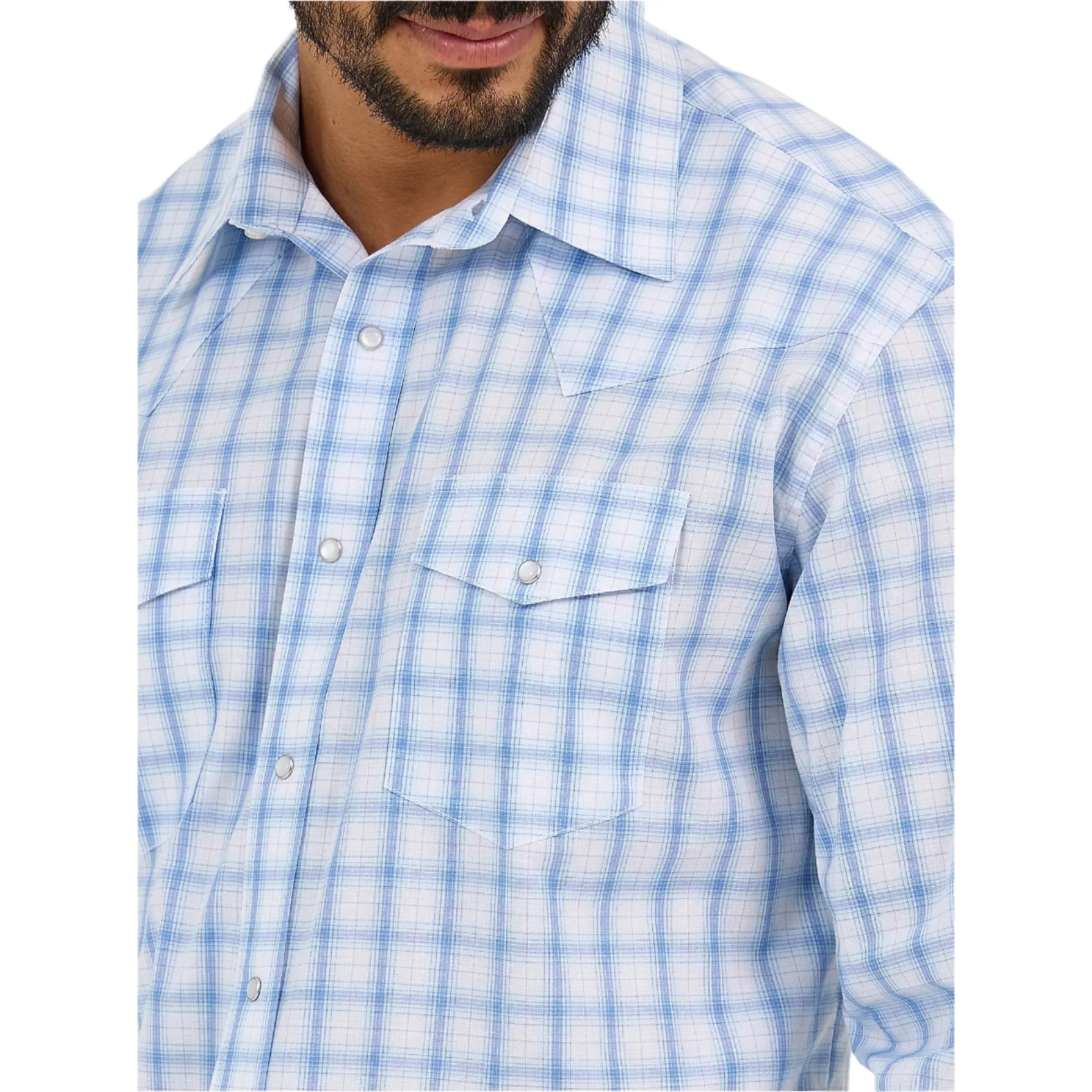 Men's Wrangler Wrinkle Resist Long Sleeve Western Snap Plaid Shirt 112365849 - Image 2