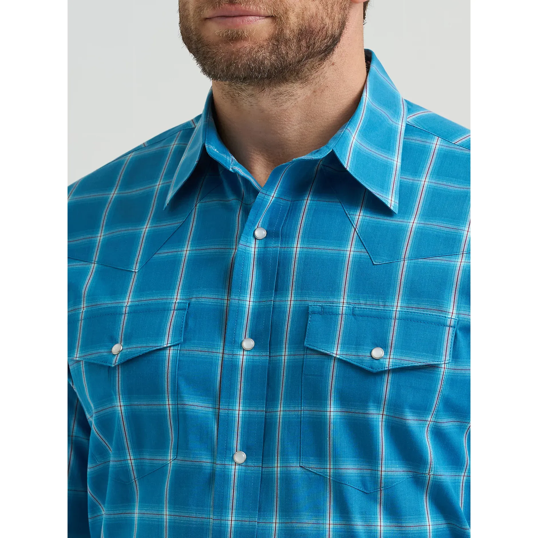 Men's Wrangler Wrinkle Resist Long Sleeve Western Snap Plaid Shirt  112369370 - Image 4