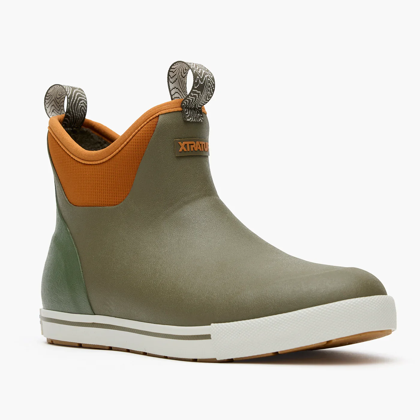 Men's XTRATUF Camp Fleece Lined Dark Olive/Spice 6 Inch Ankle Deck Boot XMADBC30 - Image 2