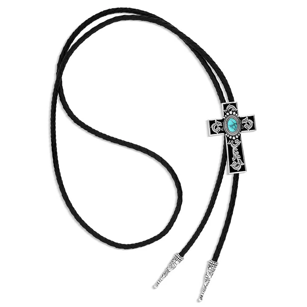 Montana Silversmiths Everlasting Faith Cross Bolo Tie BT6181 - Image 2