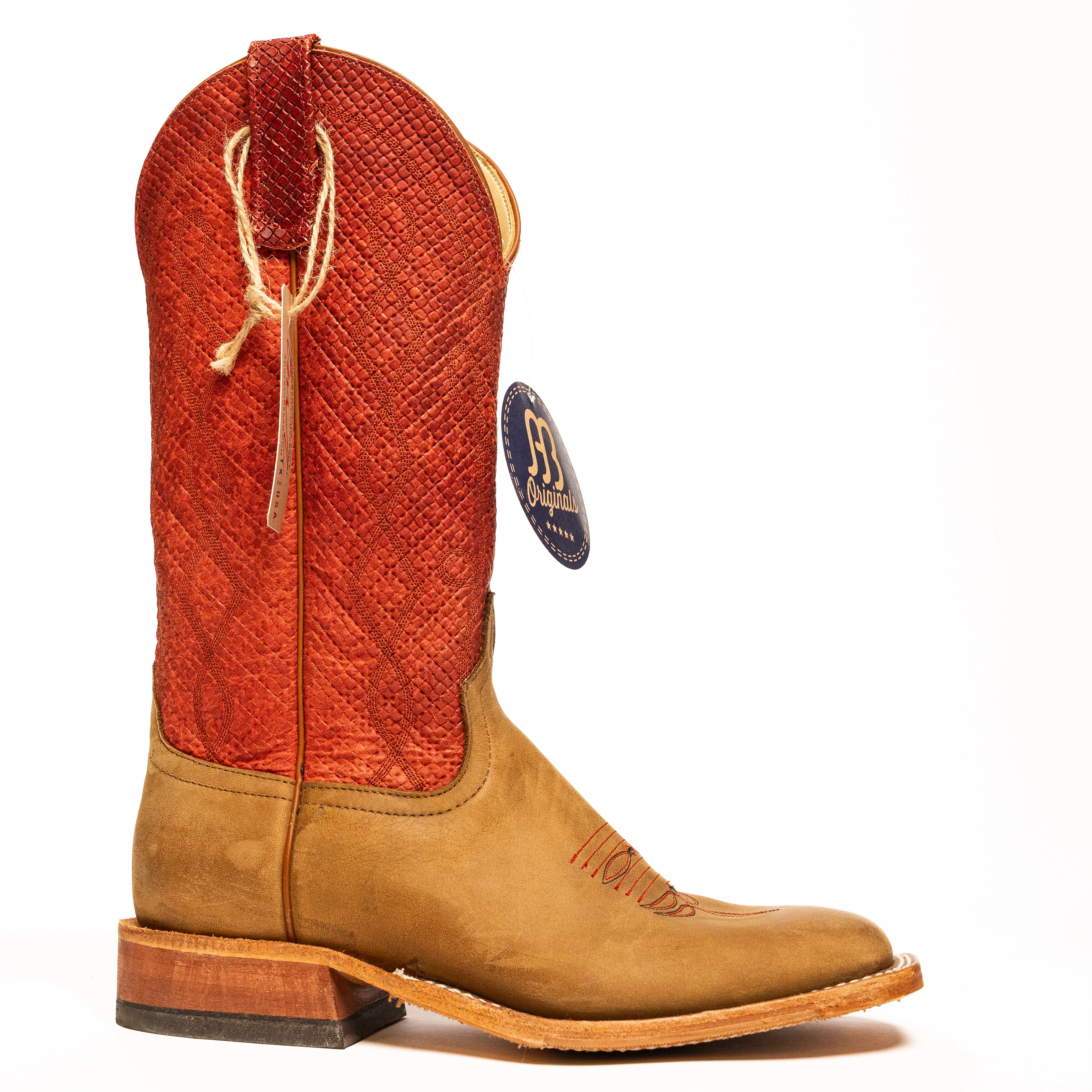 Anderson Bean Oakwood Crazy Horse Tan Square Toe Boots - Image 3