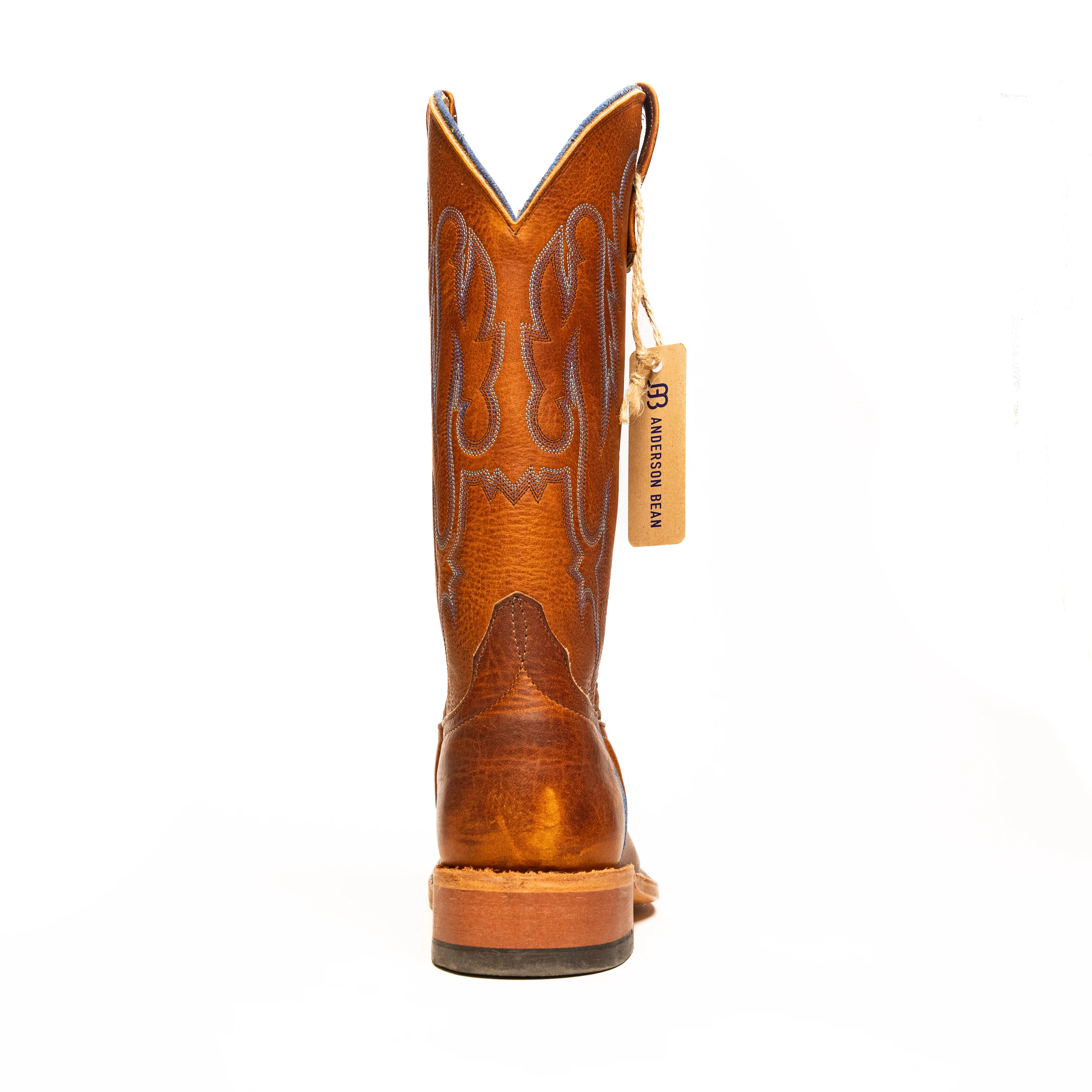 Anderson Bean Brown Ochre Worn Saddle Square Toe Boots - Image 4