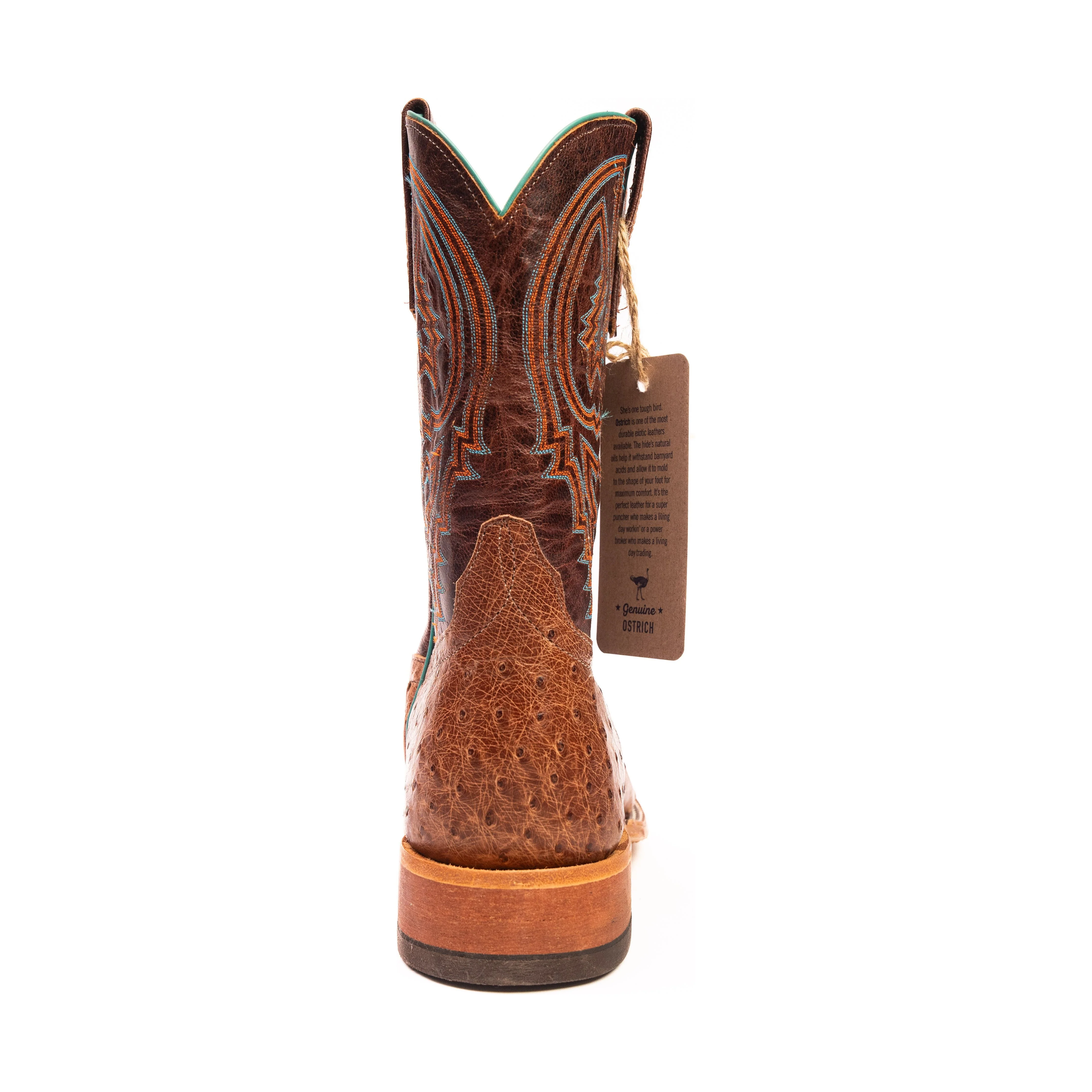 Anderson Bean Rum Brown Ostrich Square Toe Boots - Image 4