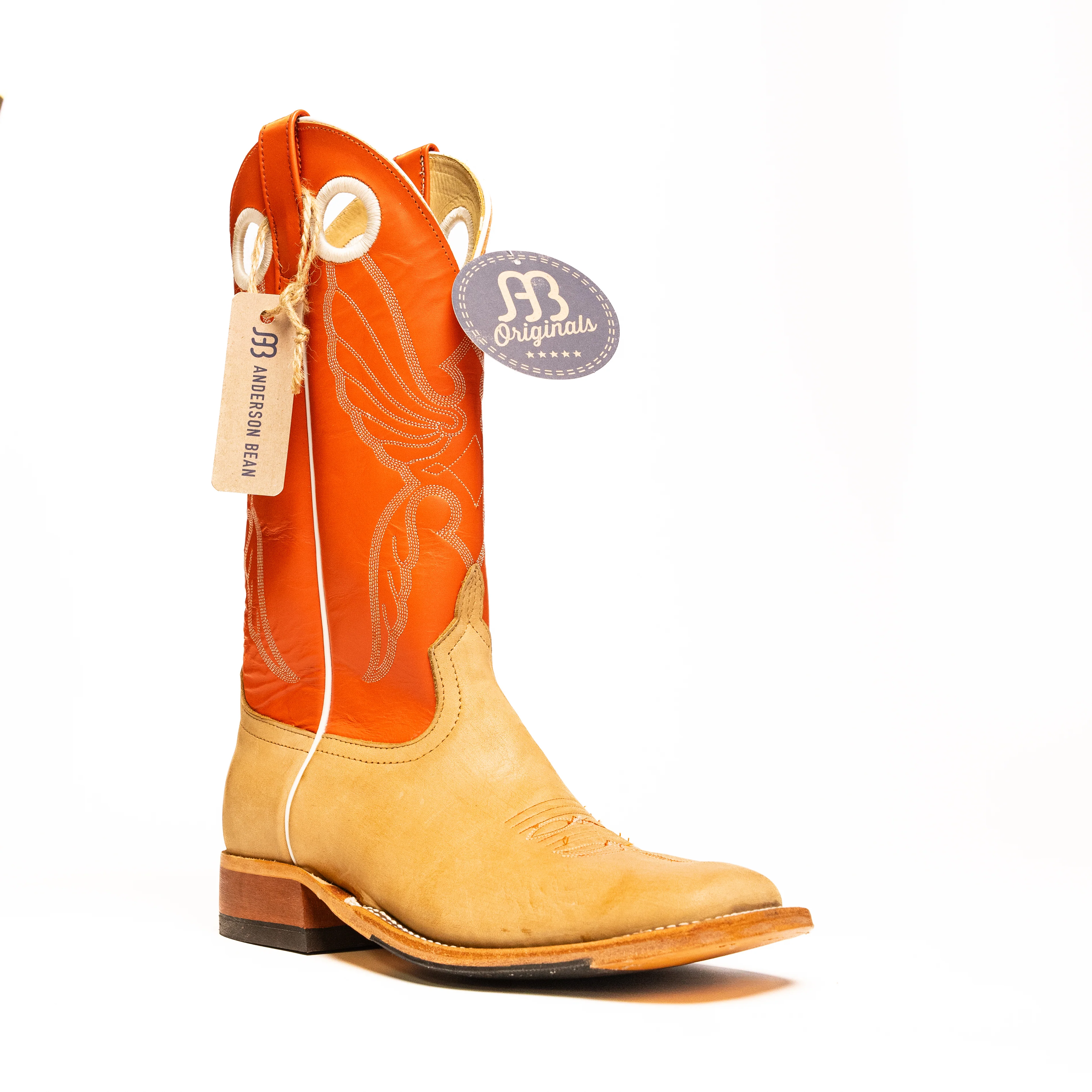 Anderson Bean Tan Crazy Horse Burnished Square Toe Boots